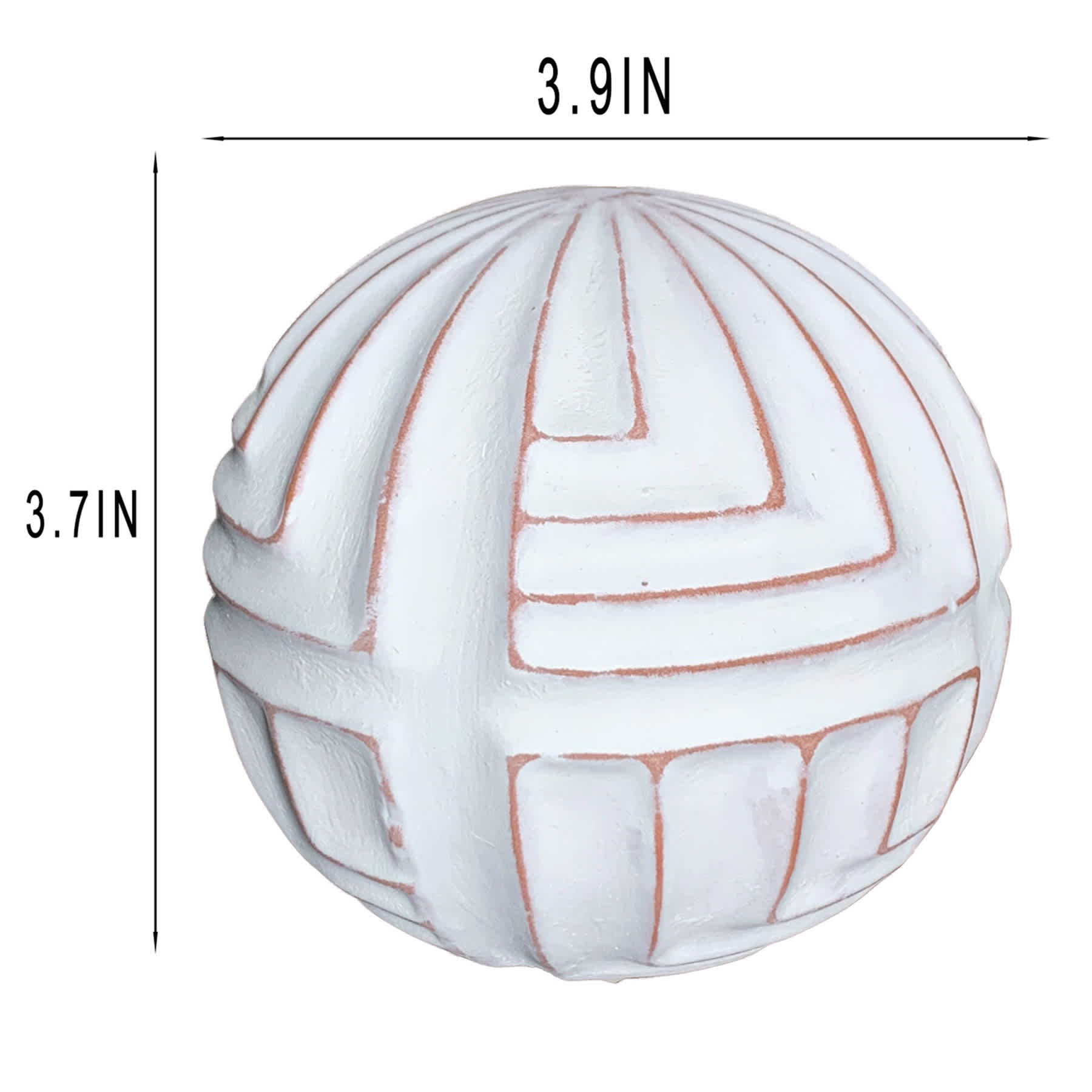 Tracey Boyd White Tribal Ceramic Orb, 4"