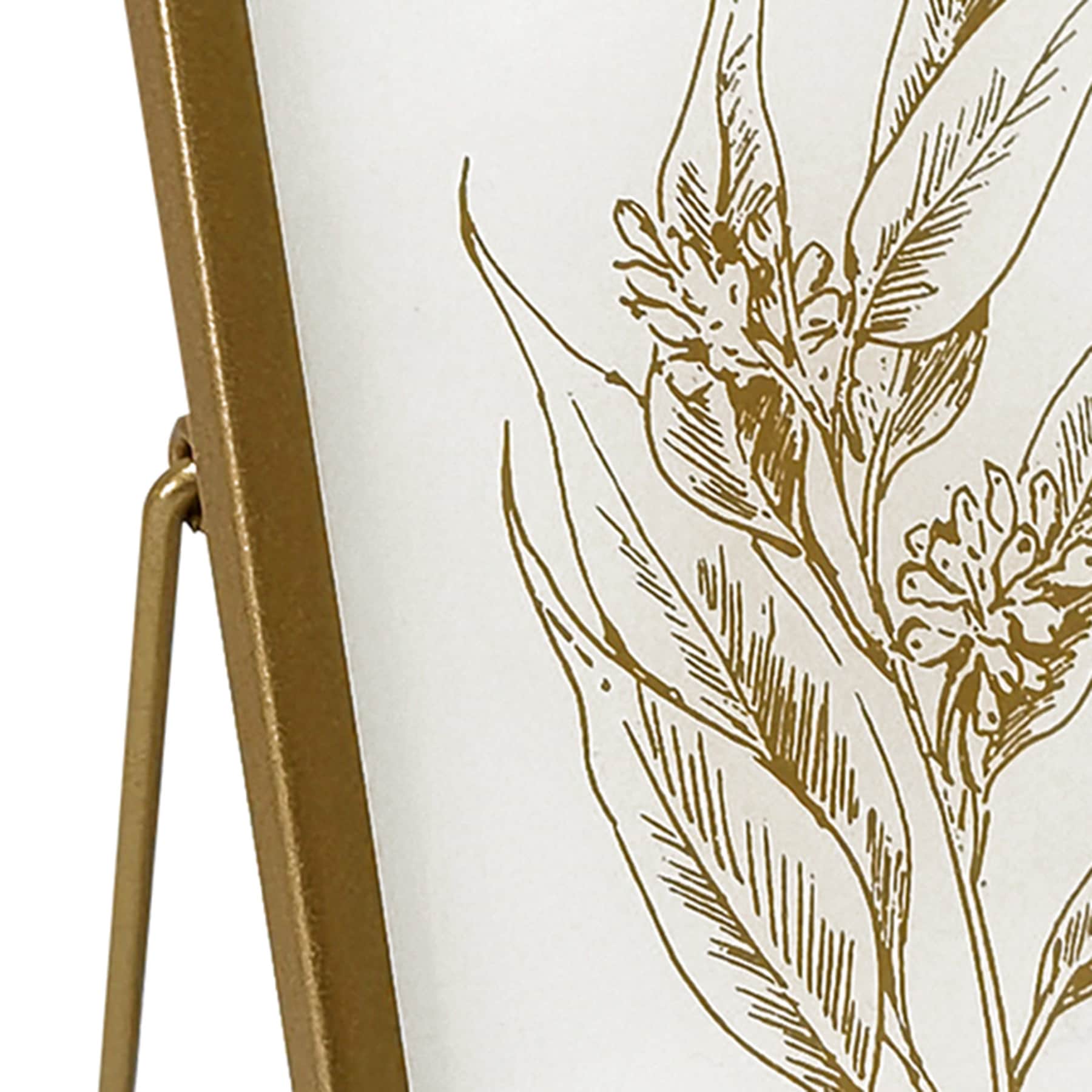 Providence Gold Wildflower Etched Glass Frame, 5x8