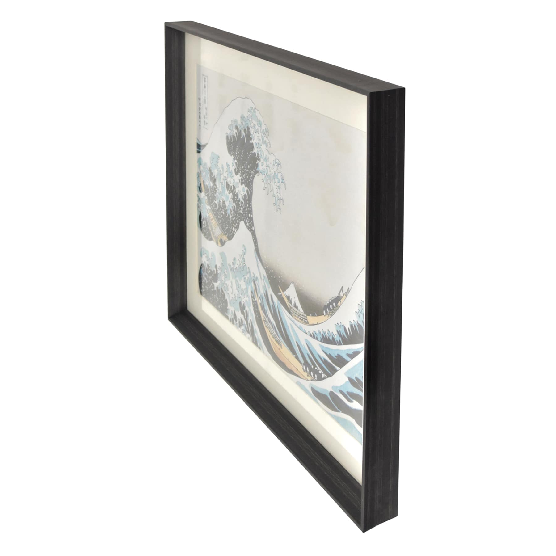 Glass Framed The Waves Print Wall Art, 30x22