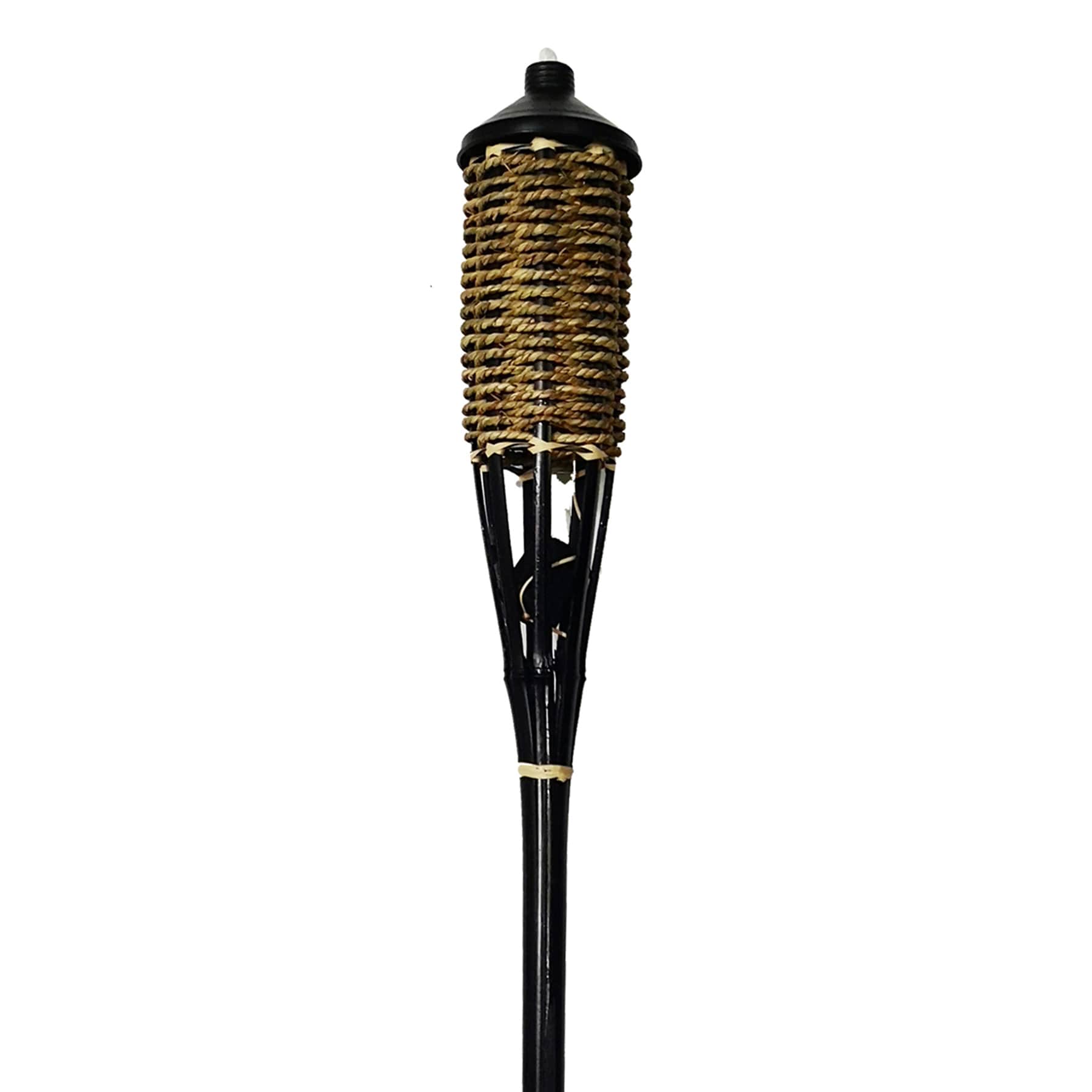 Woven Bamboo Rope Garden Torch, 59"
