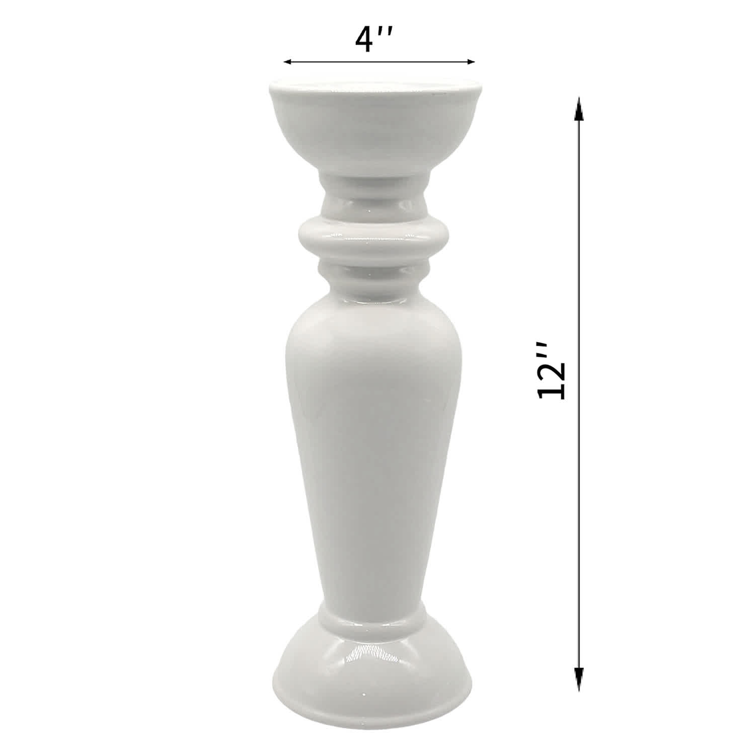 White Dual Candle Holder, 12"