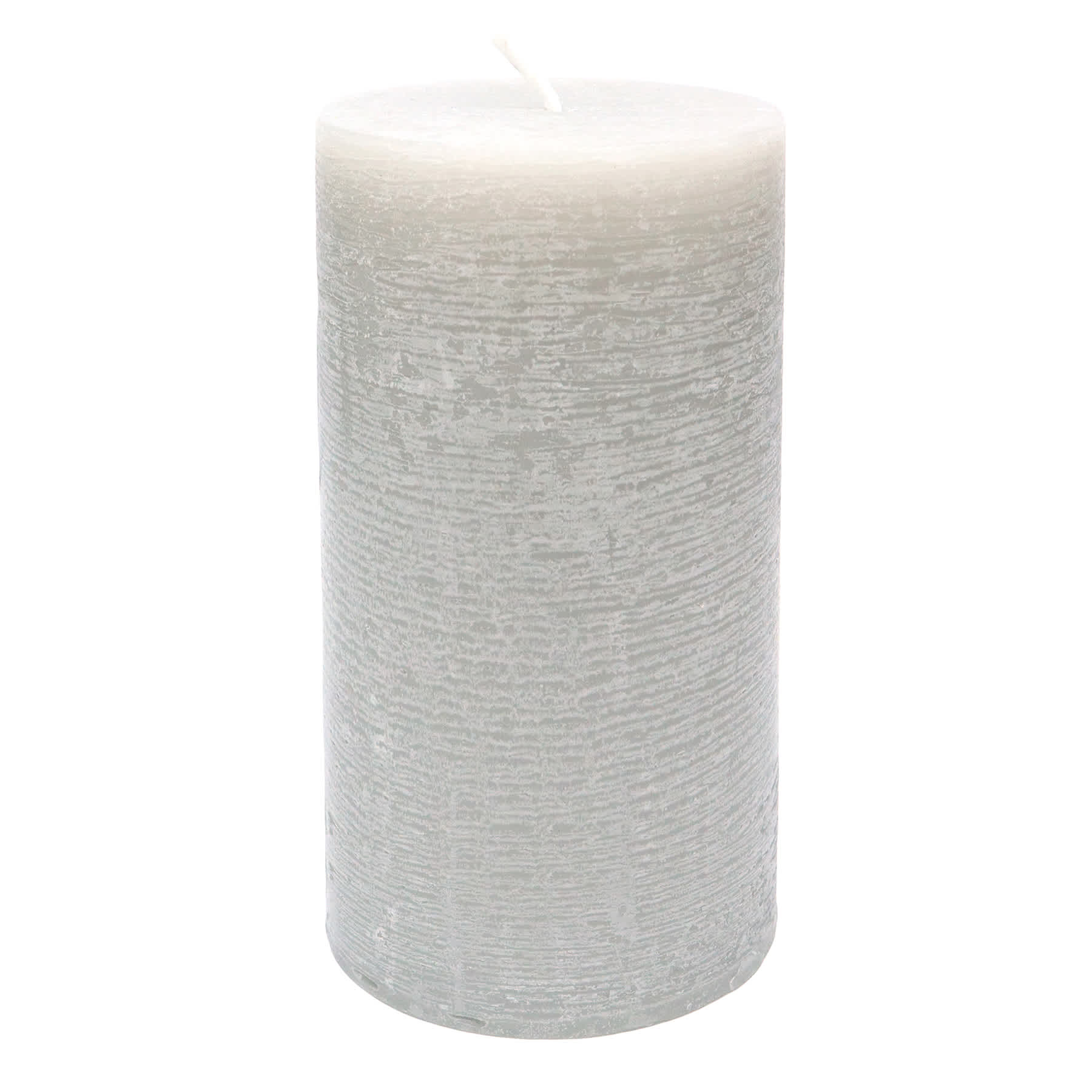 Honeybloom Light Grey Unscented Pillar Candle, 4x8