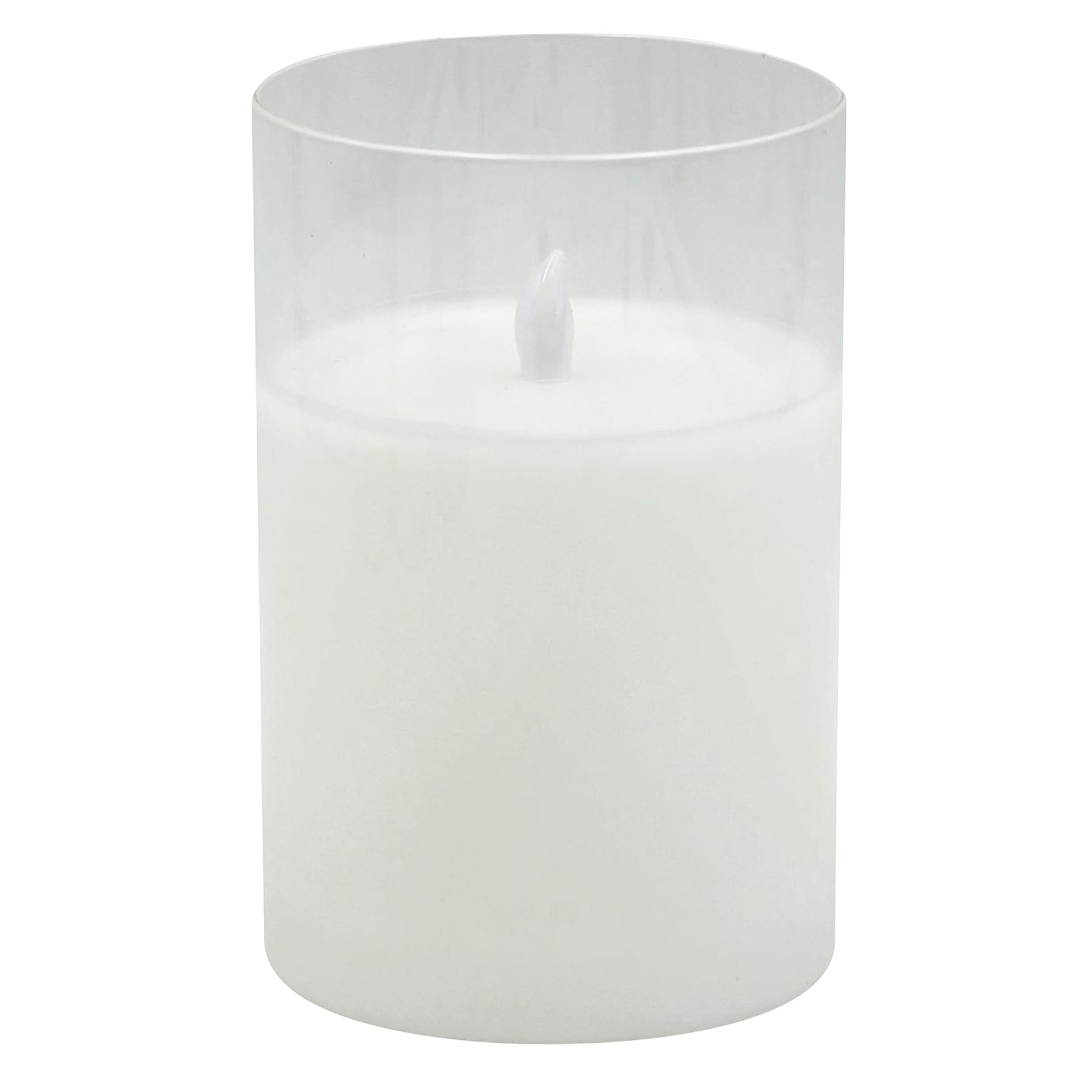Honeybloom Clear Glass LED Pillar Candle with Timer, 4x6
