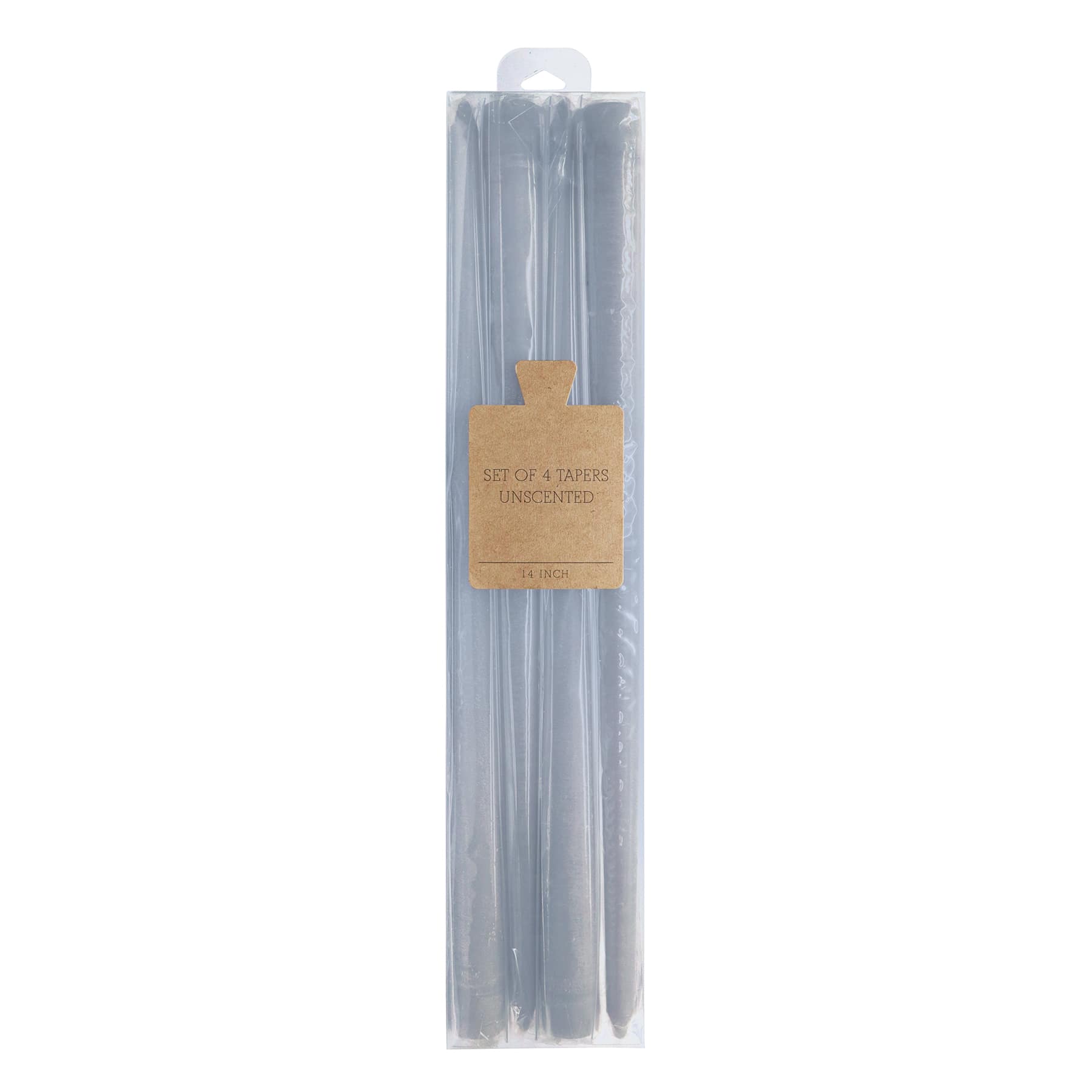 Honeybloom 4-Pack Grey Unscented Taper Candles, 14"