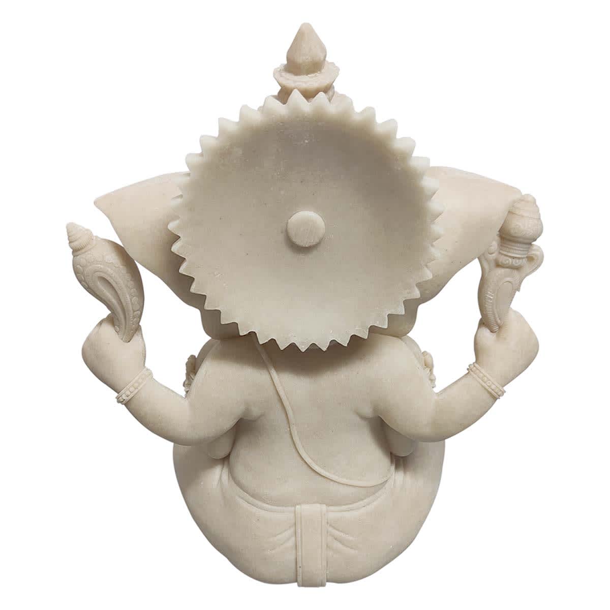 Cream Ganesha Resin Elephant, 10"