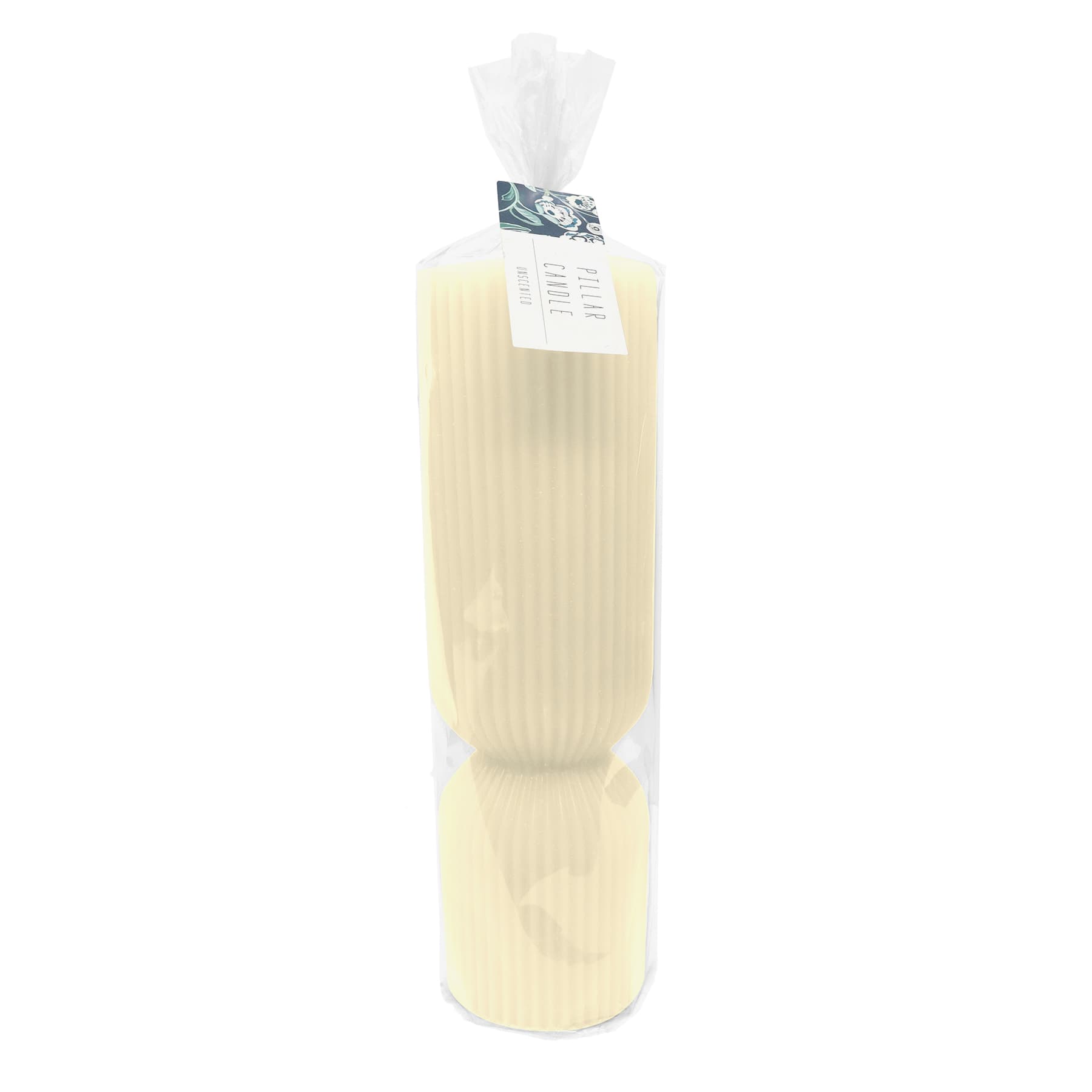 Tracey Boyd White Unscented Ribbed Hourglass Candle, 3x10