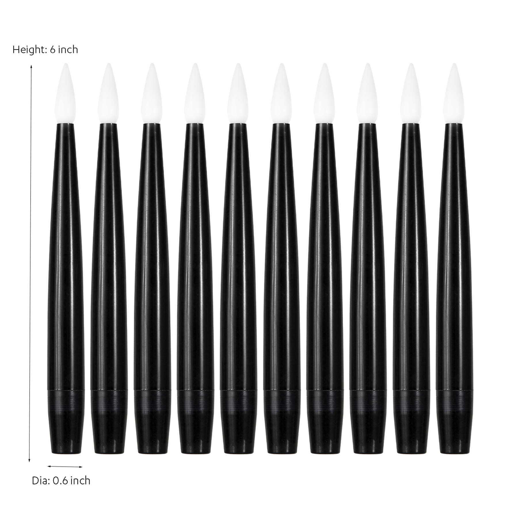 10-Pack Black Floating Taper Candles