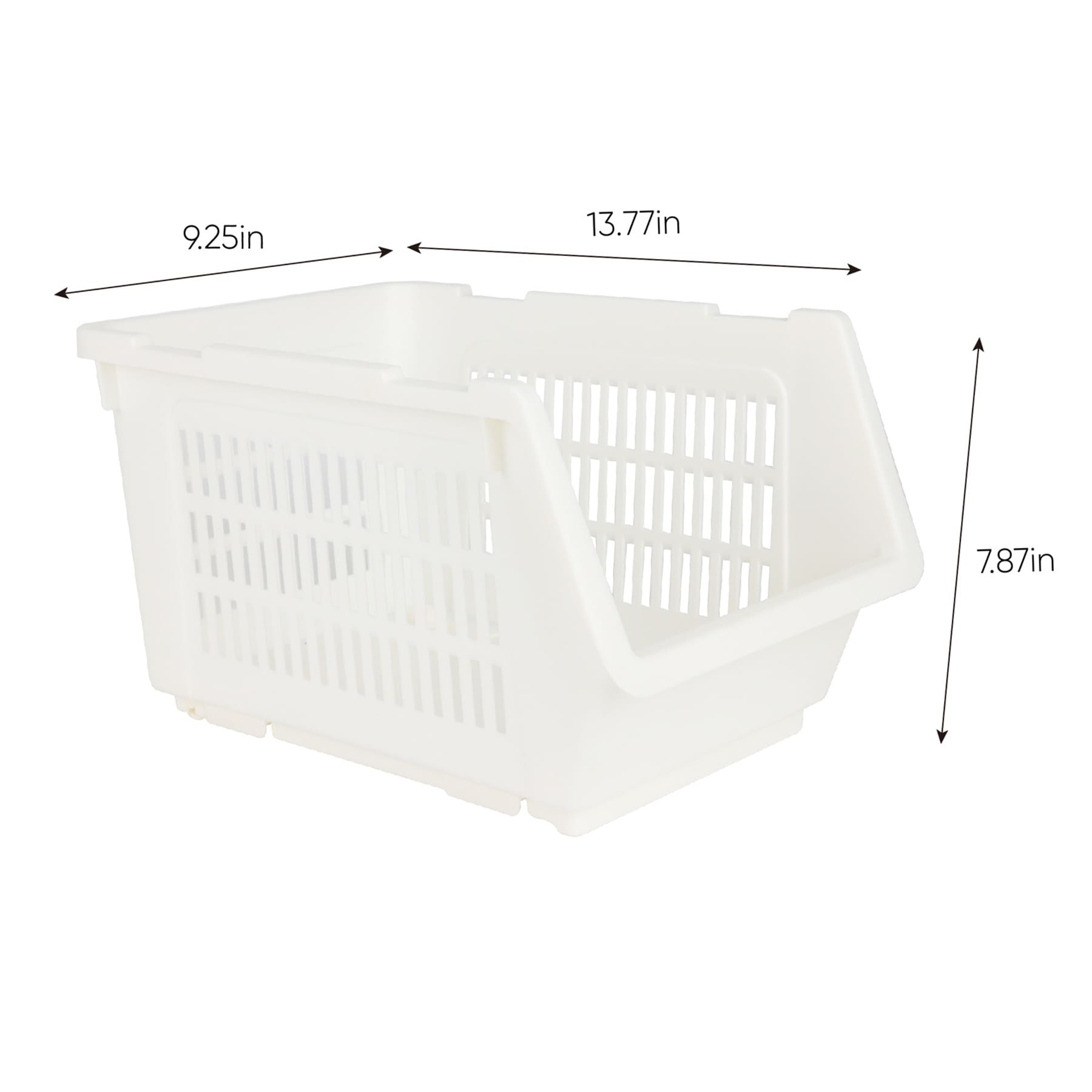 White Stackable Storage Basket, Small