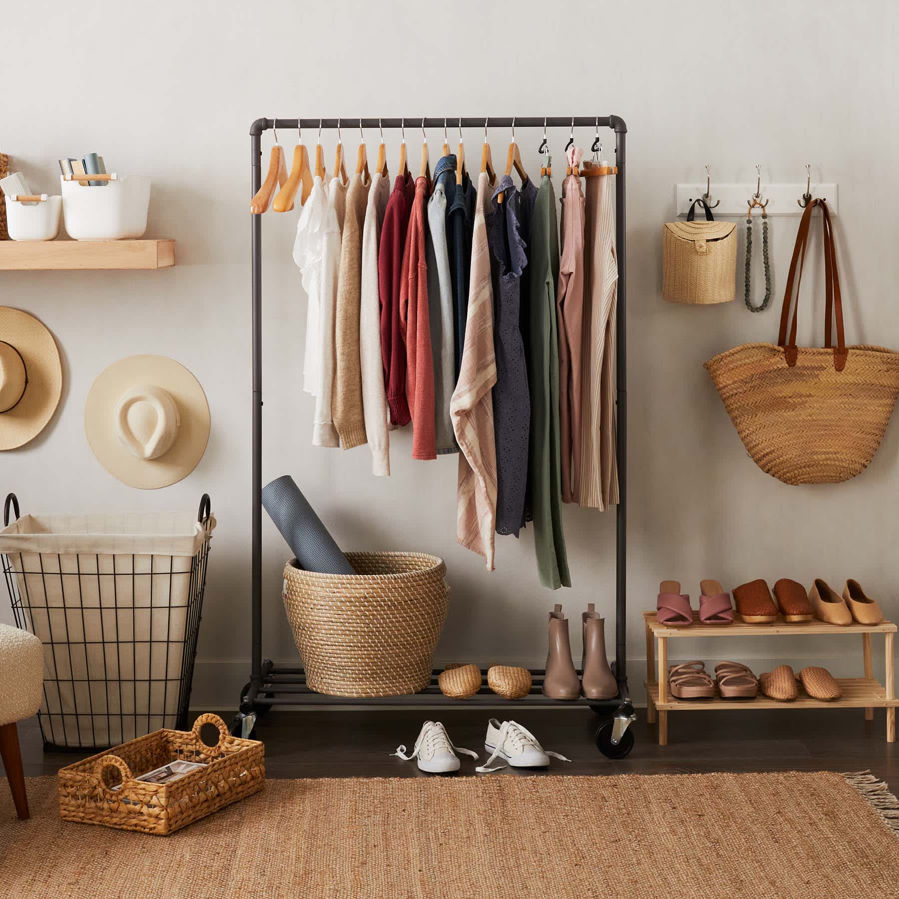 2-Tier Natural Wooden Shoe Rack