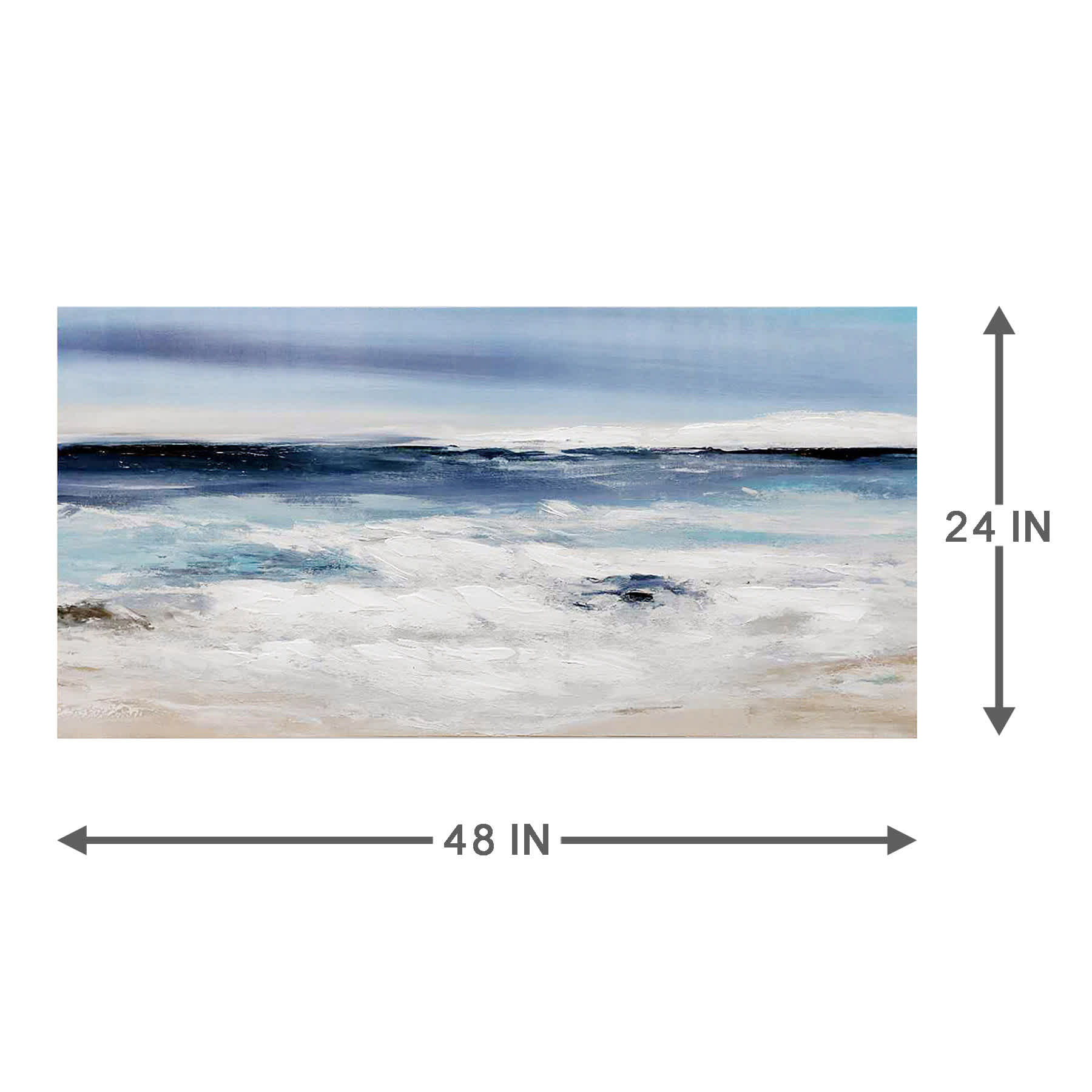 Long Beach Embellished Canvas Wall Art, 48x24