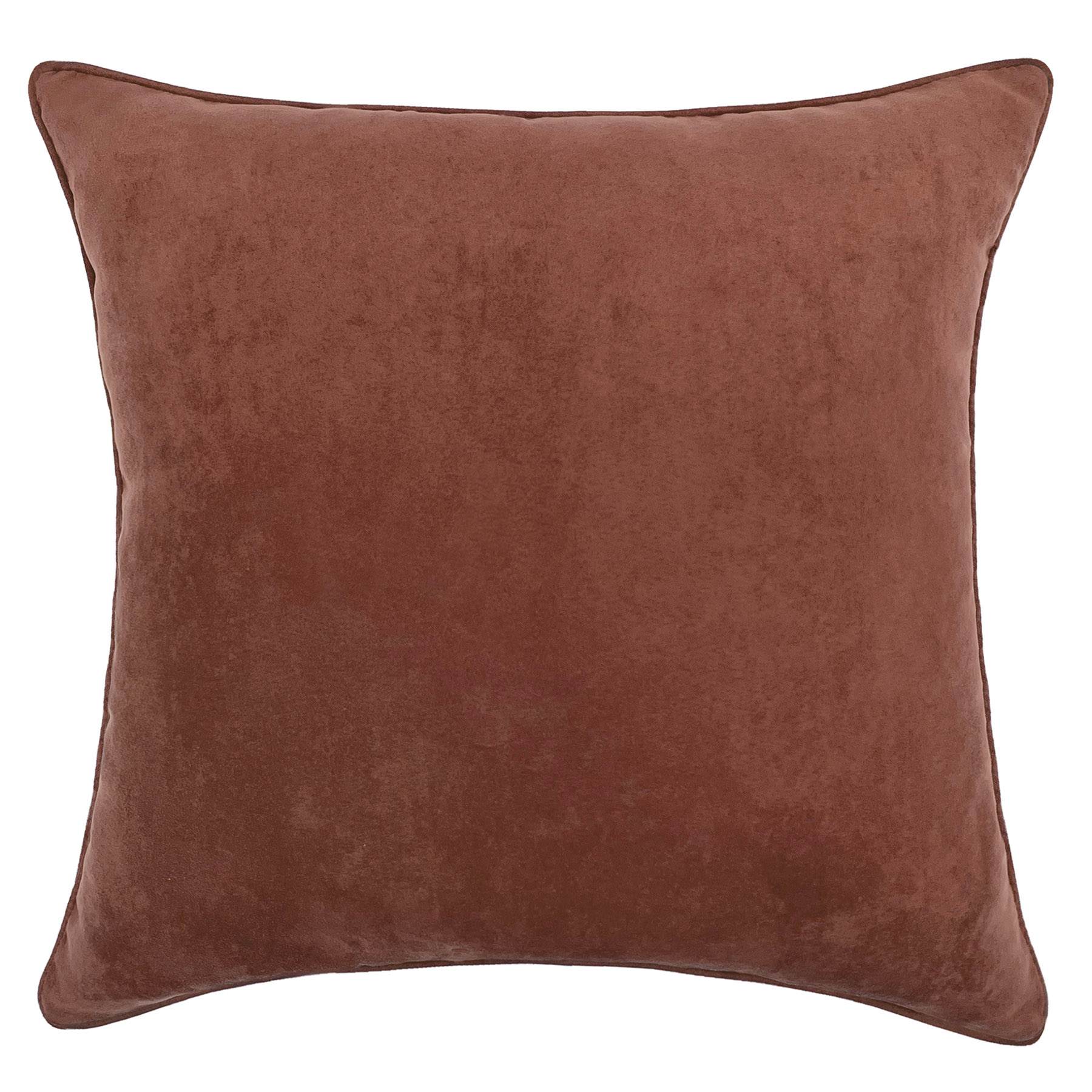 Baked Clay Torrey Faux Suede Throw Pillow, 18"