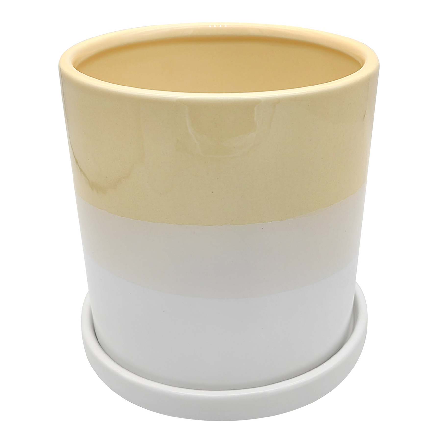 Sunny Club Indoor Yellow Ceramic Ombre Planter, 6"