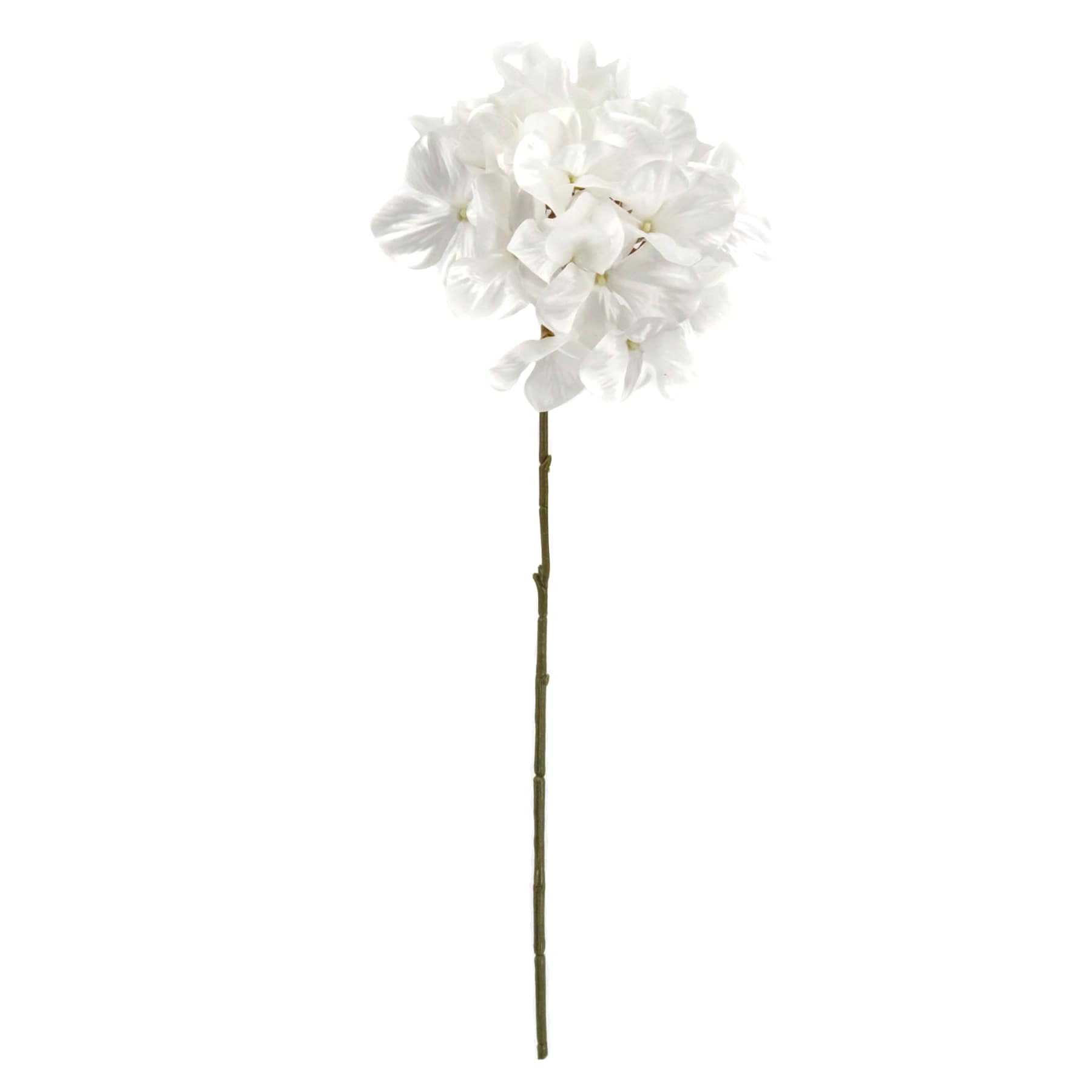 Metallic White Hydrangea Floral Stem, 21"