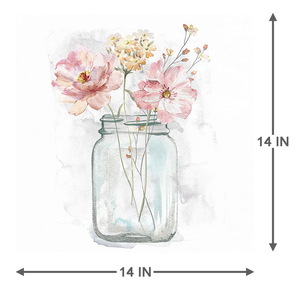 Honeybloom Mason Jar Florals, 14"