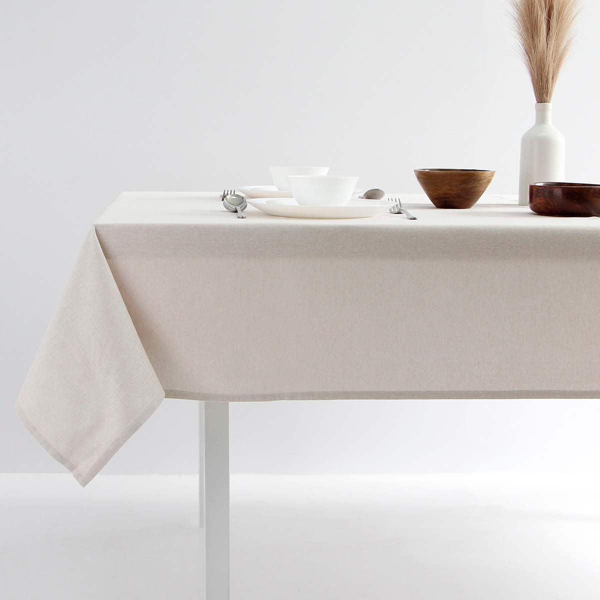 Neutral 100% Cotton Tablecloth, 60x84