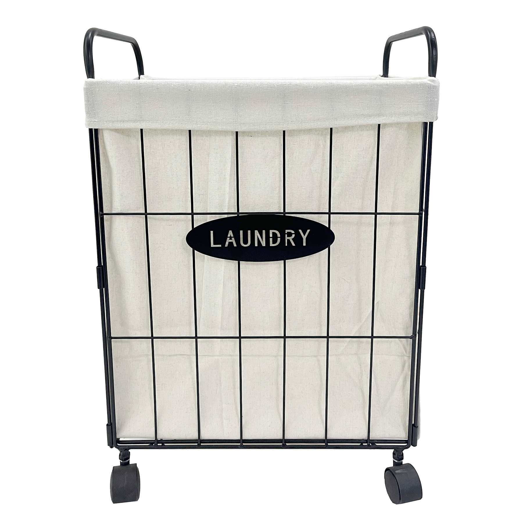 Wire hamper with wheels