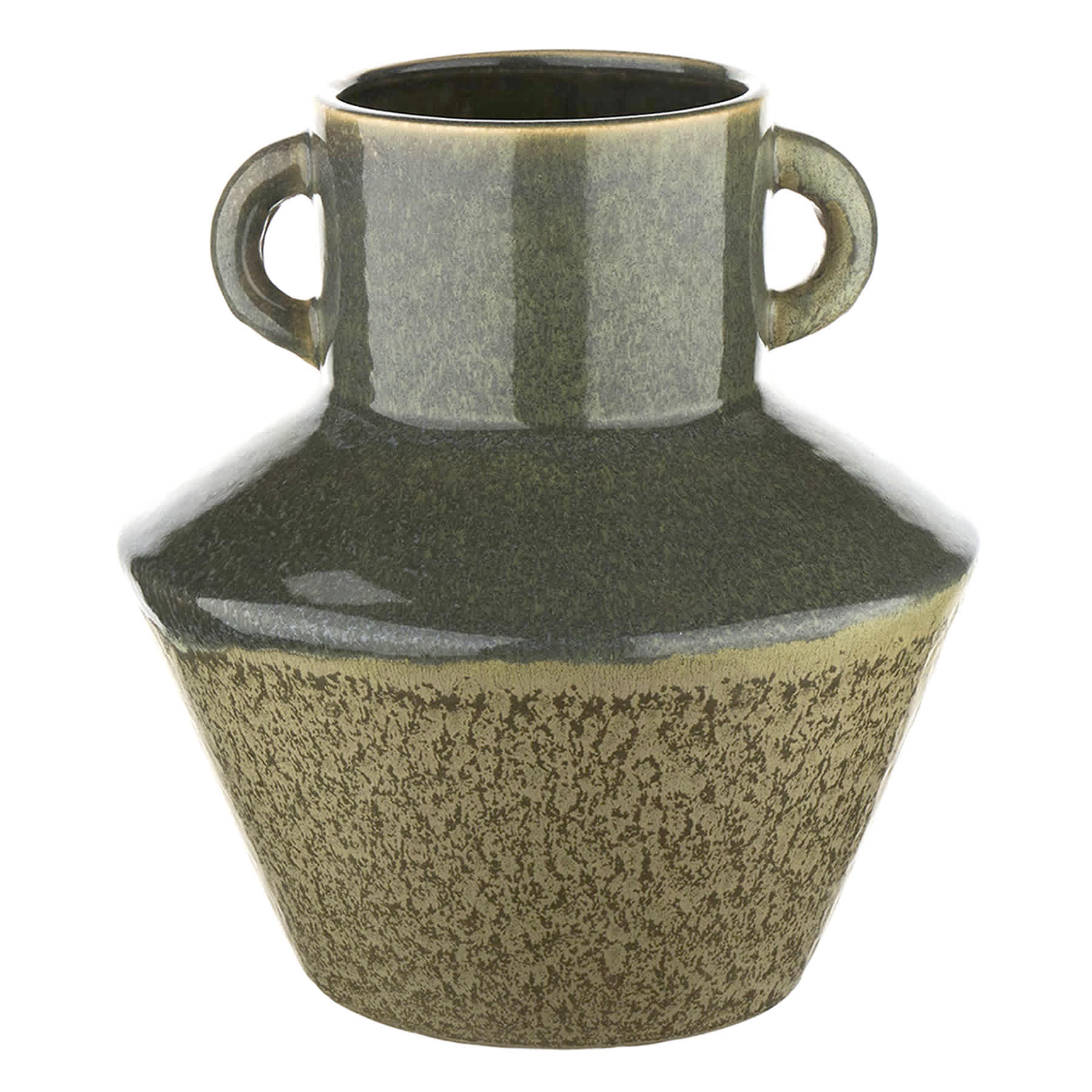 Green Glaze Ceramic Vase, 8"