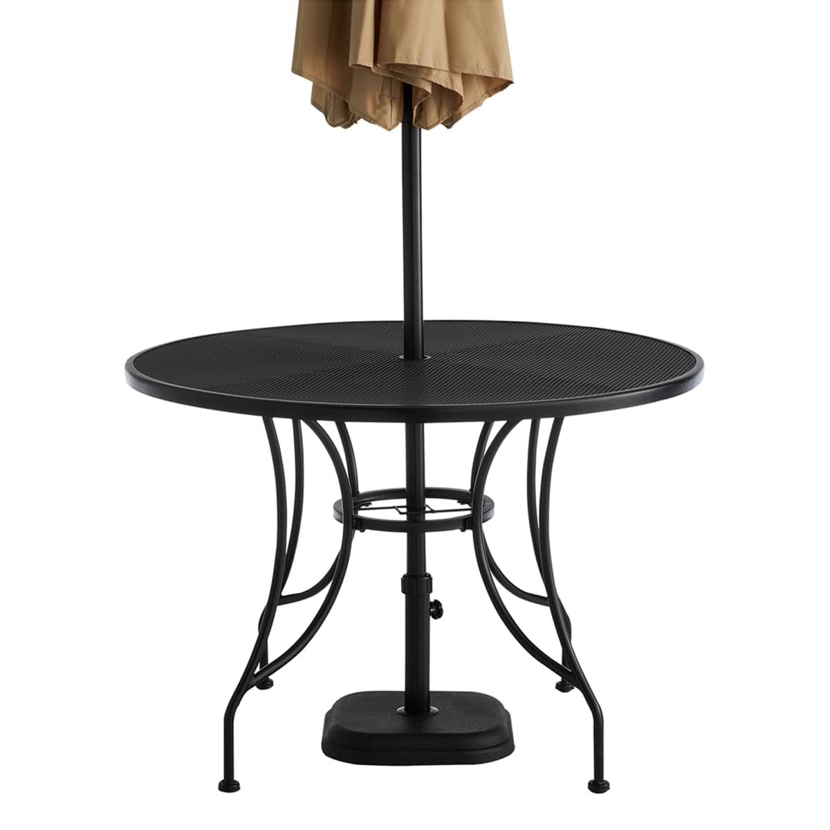 Woodhill Round Metal Patio Dining Table, Black
