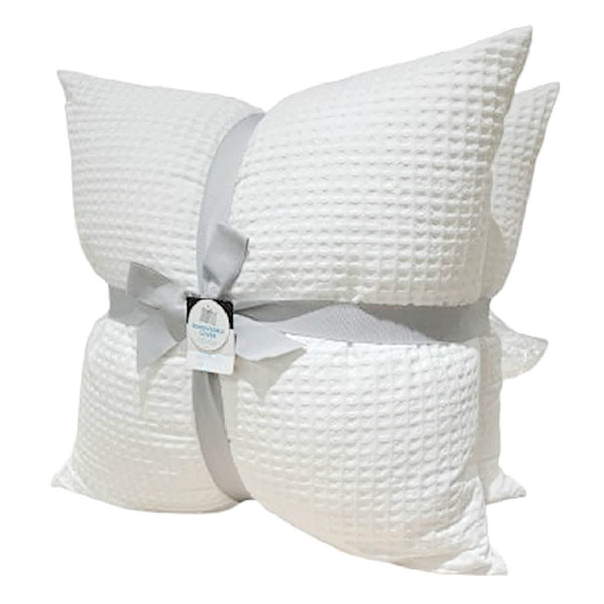 Crosby St. 2-Pack White Waffle Throw Pillows, 24"