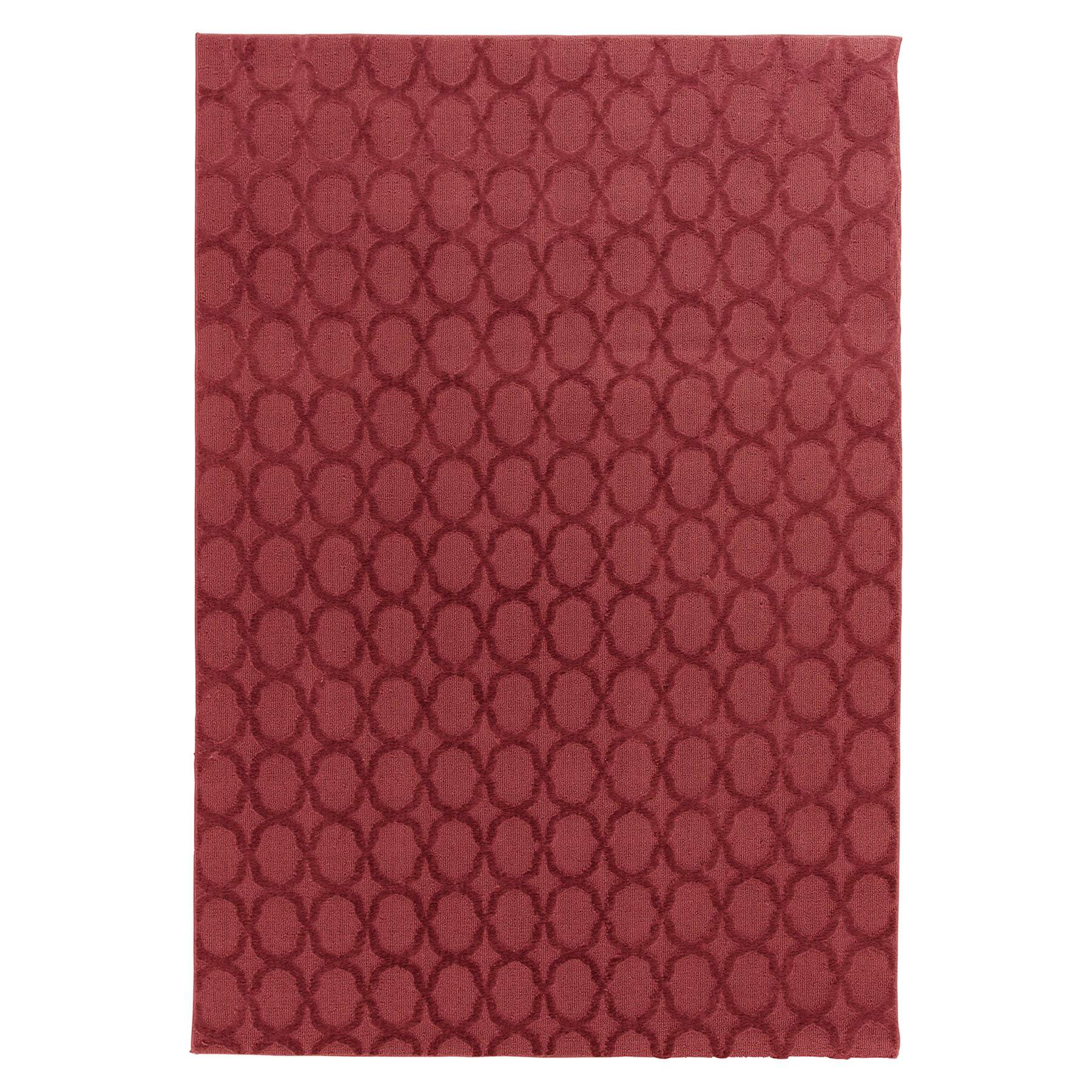 (D602) Verona Ruby Red Contour Area Rug, 8x10