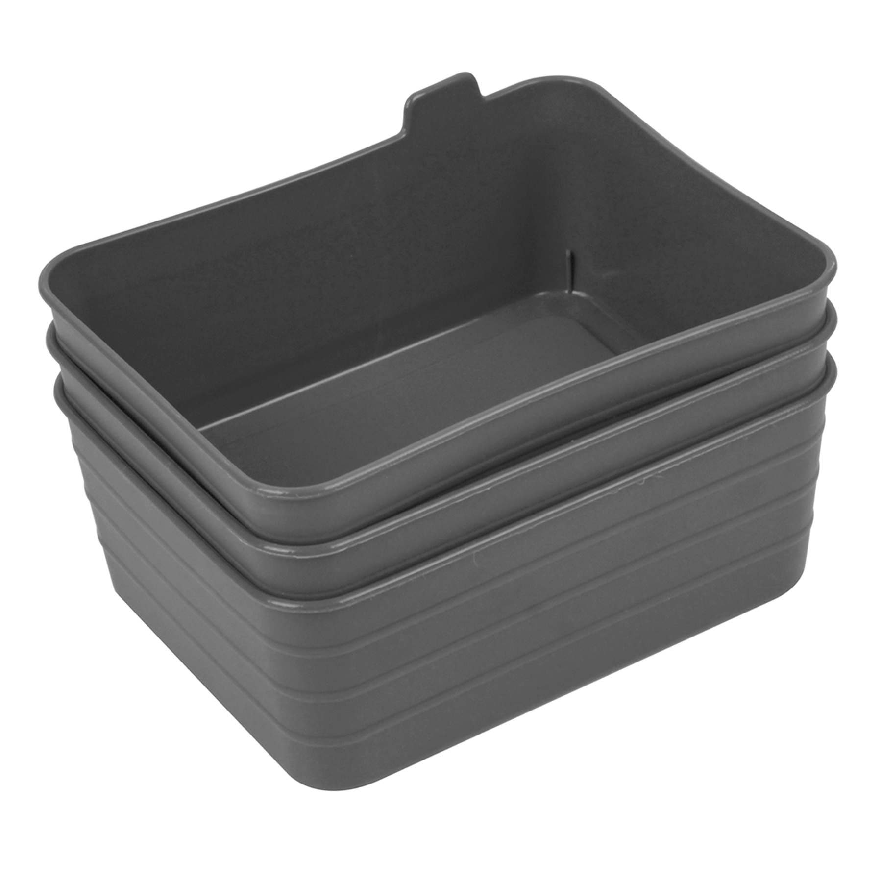 3-Pack Storage Sort Bin, Grey