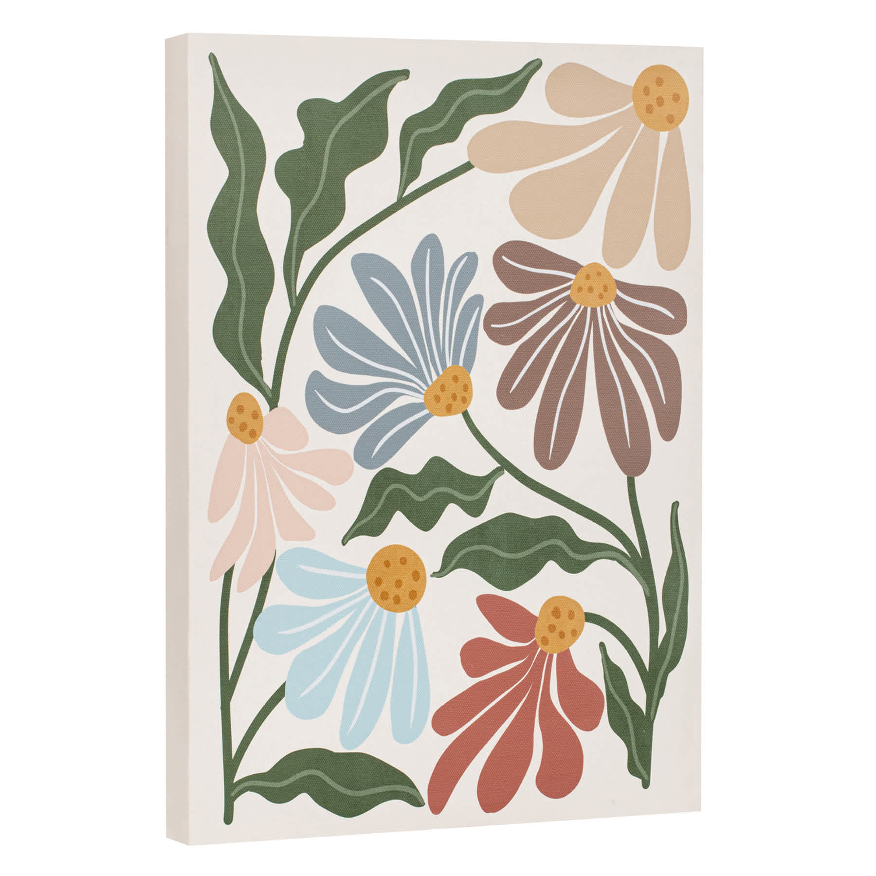 Boho Floral Canvas Wall Art, 12x16