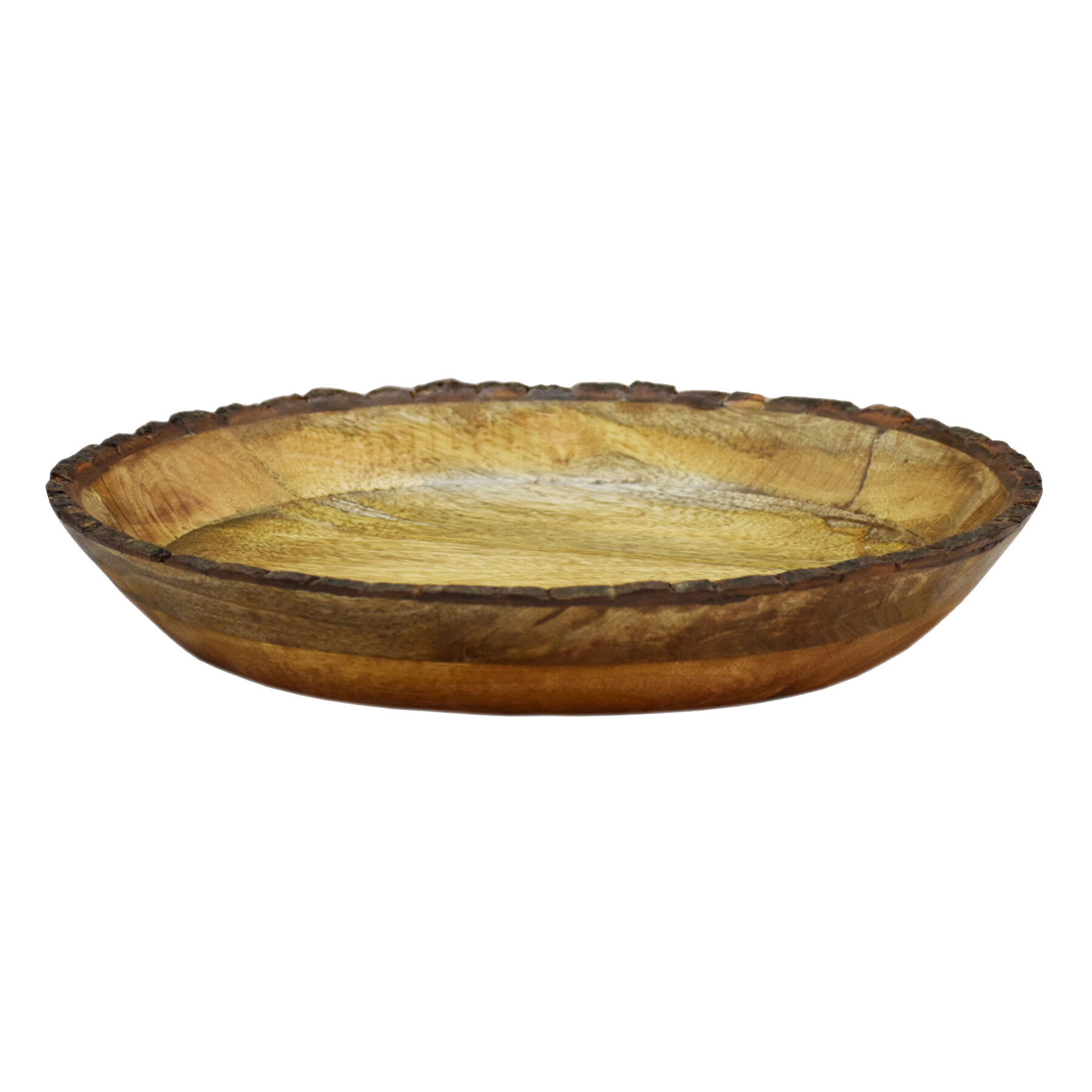 Bark Edge Wooden Platter, Medium