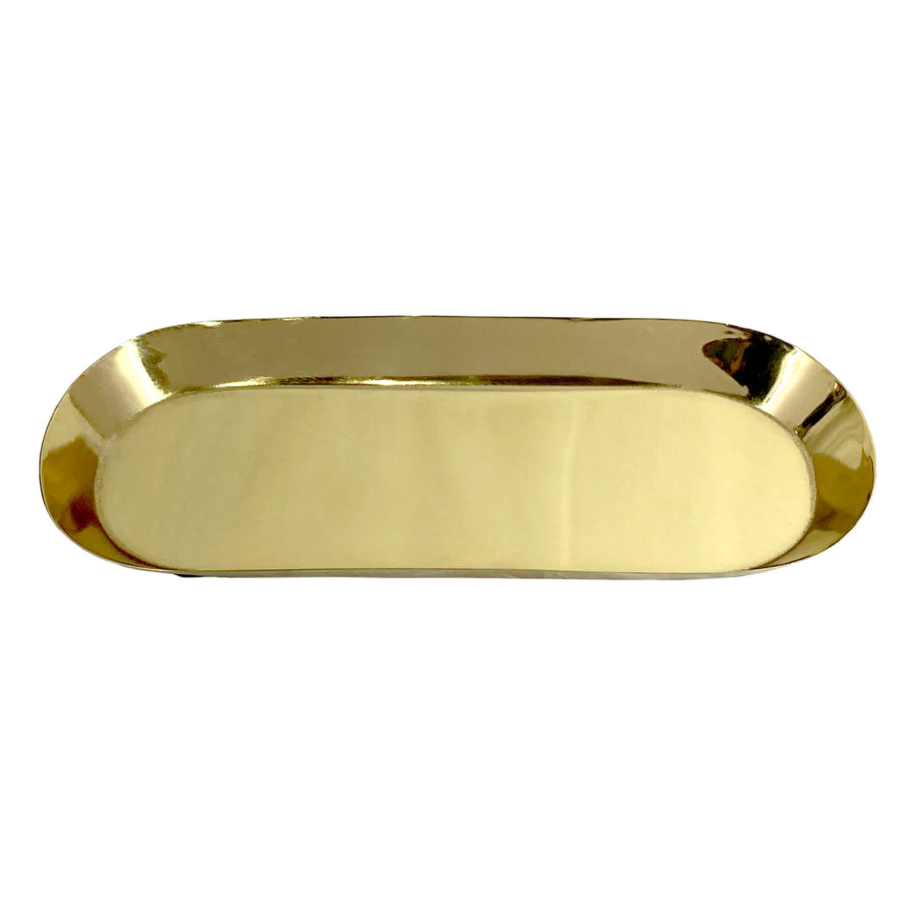 Gold Metal Oval Decorative Tray, 9x4