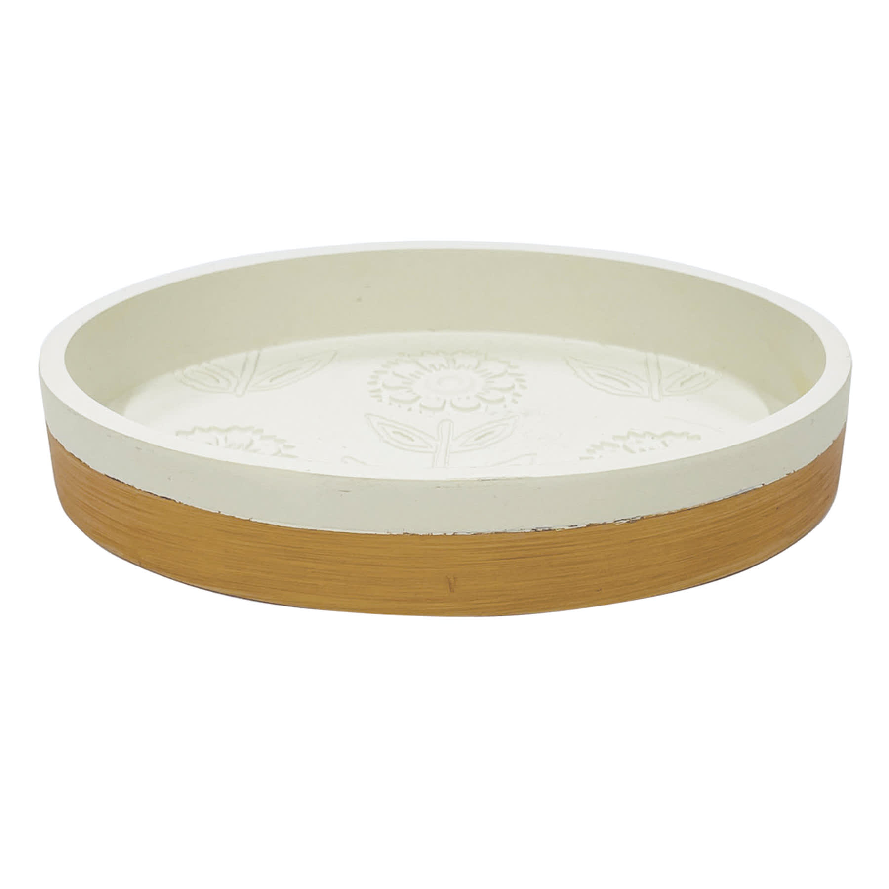 Honeybloom Reagan White Flower Stamp Soap Dish, 5.5"