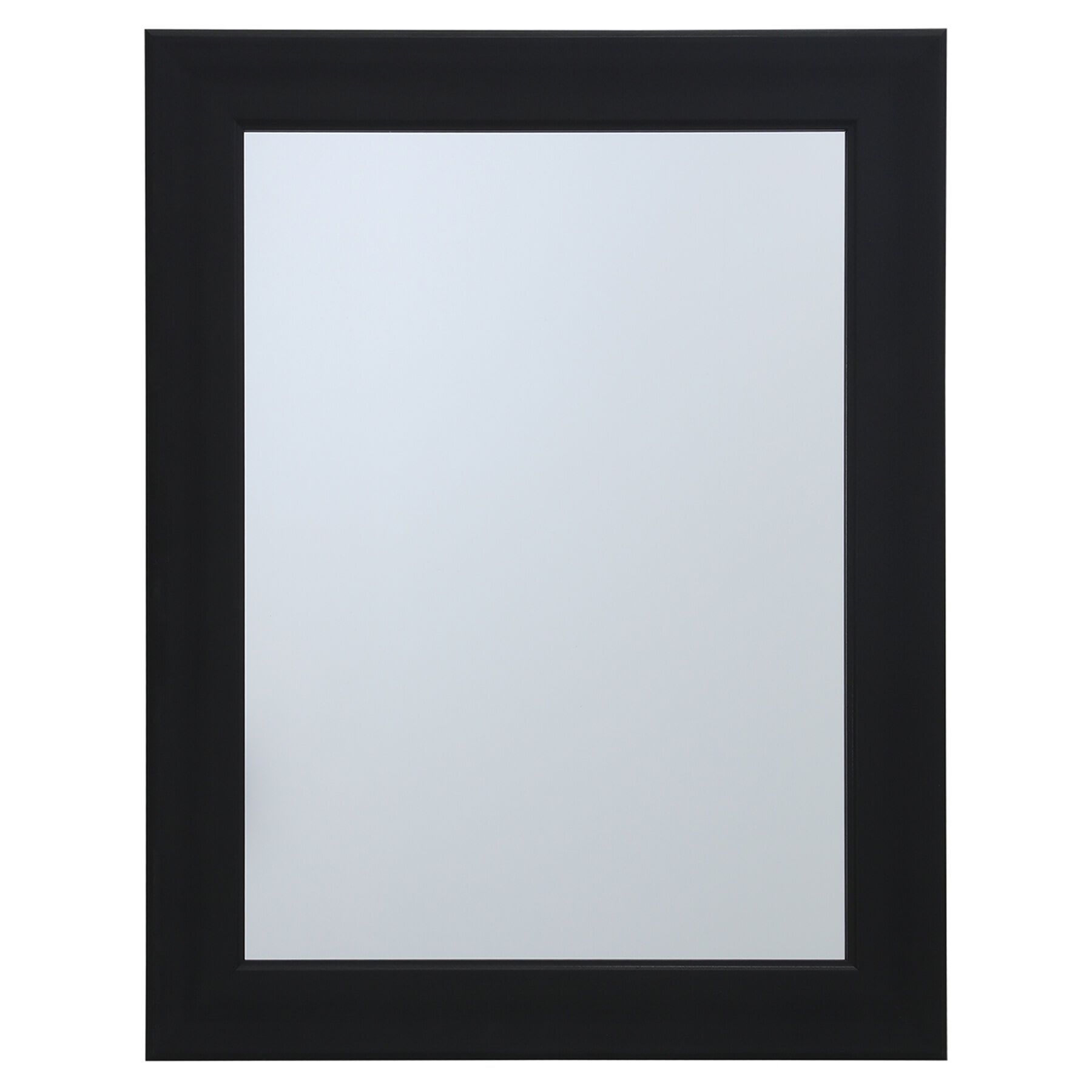 Flat Black Framed Rectangle Wall Mirror, 22x28