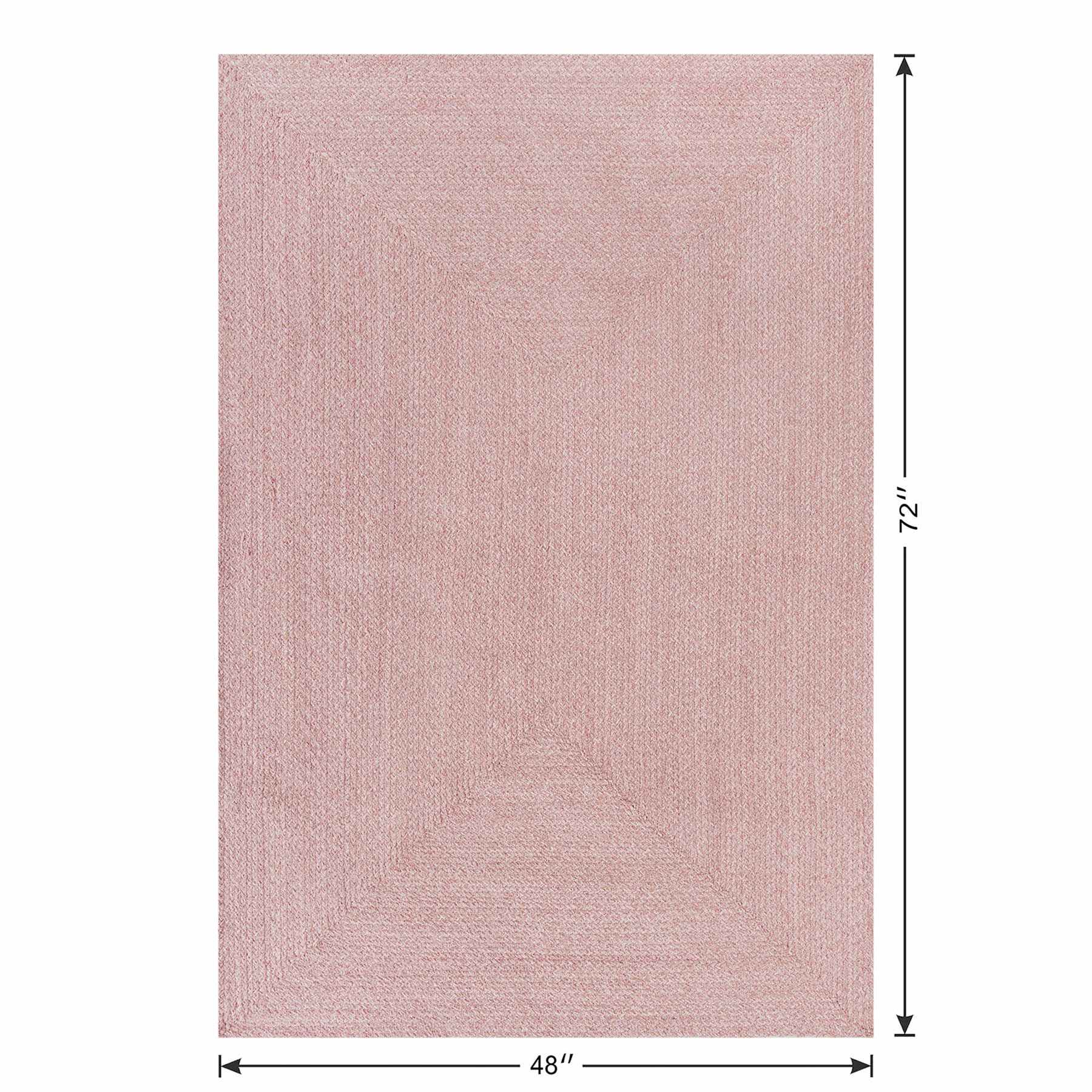 Pink Braided Chenille Accent Rug, 4x6