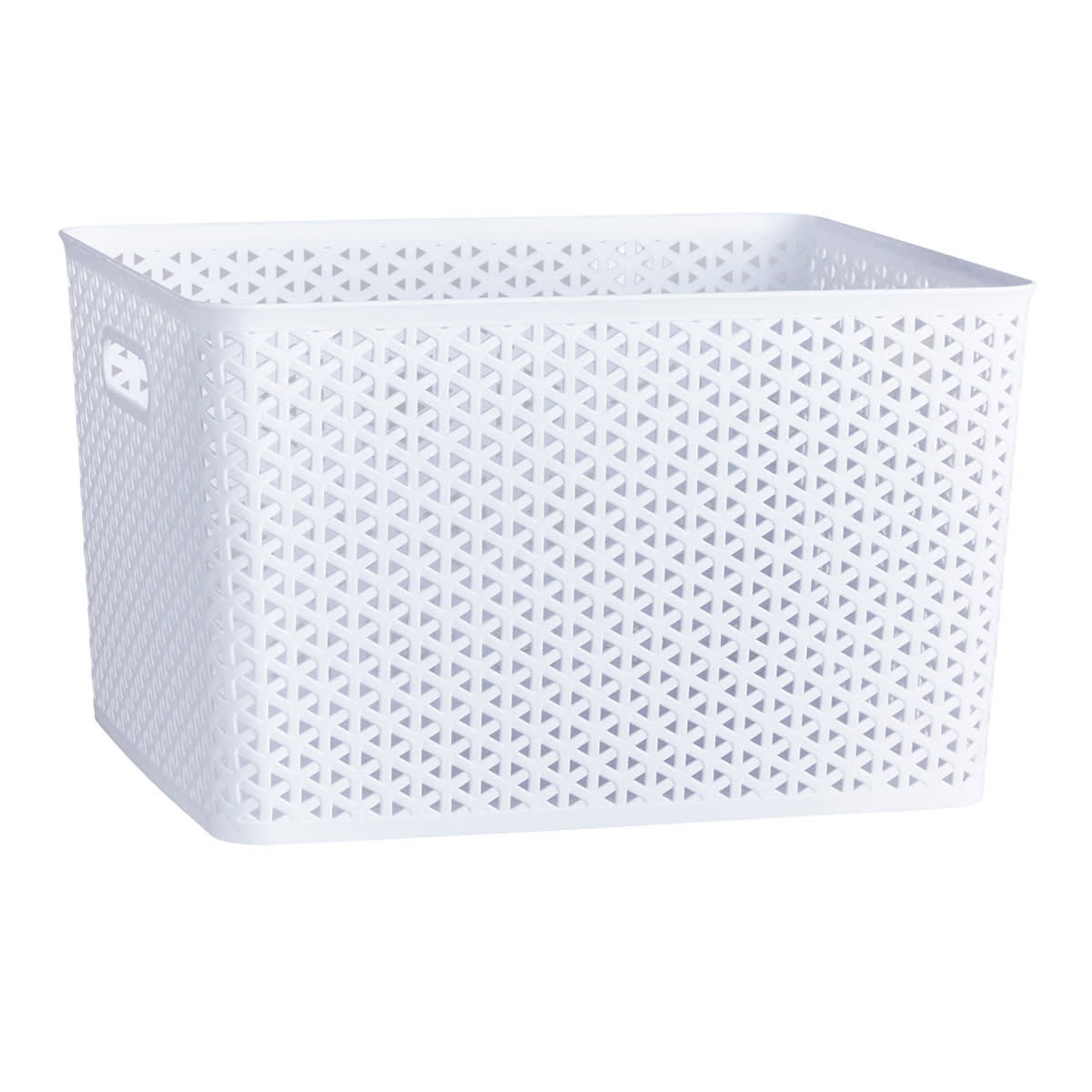 White Y-Weave Storage Basket, Large