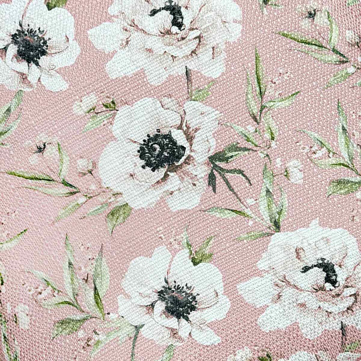 Mauve Peony Printed Throw Pillow, 18"