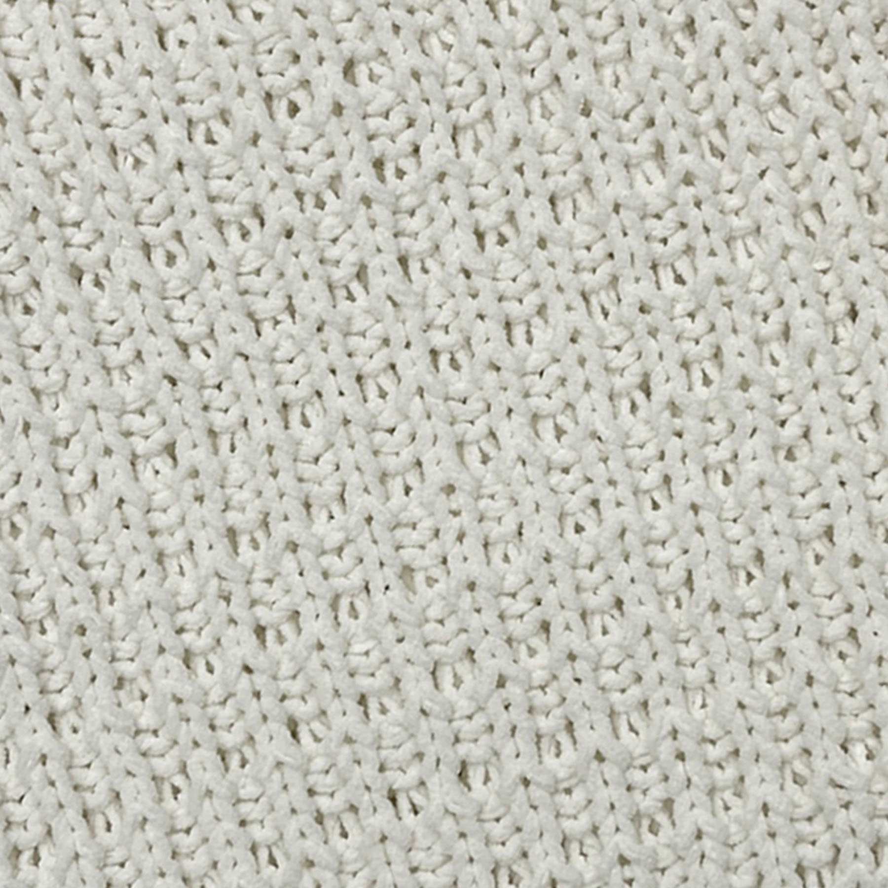 Ivory Chenille Knit Throw Blanket, 50x60