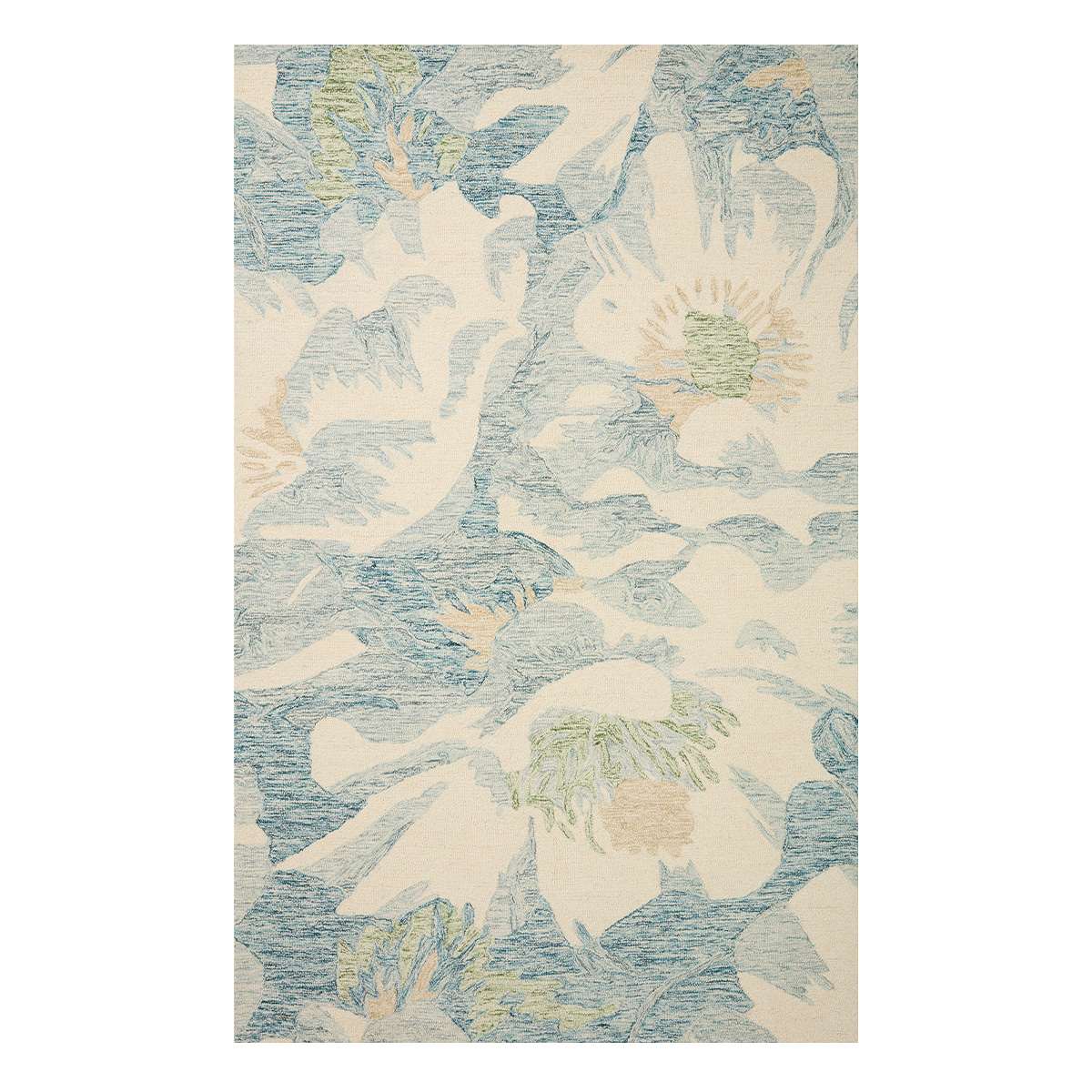 (A520) Dianna Blue Floral Area Rug, 8x10