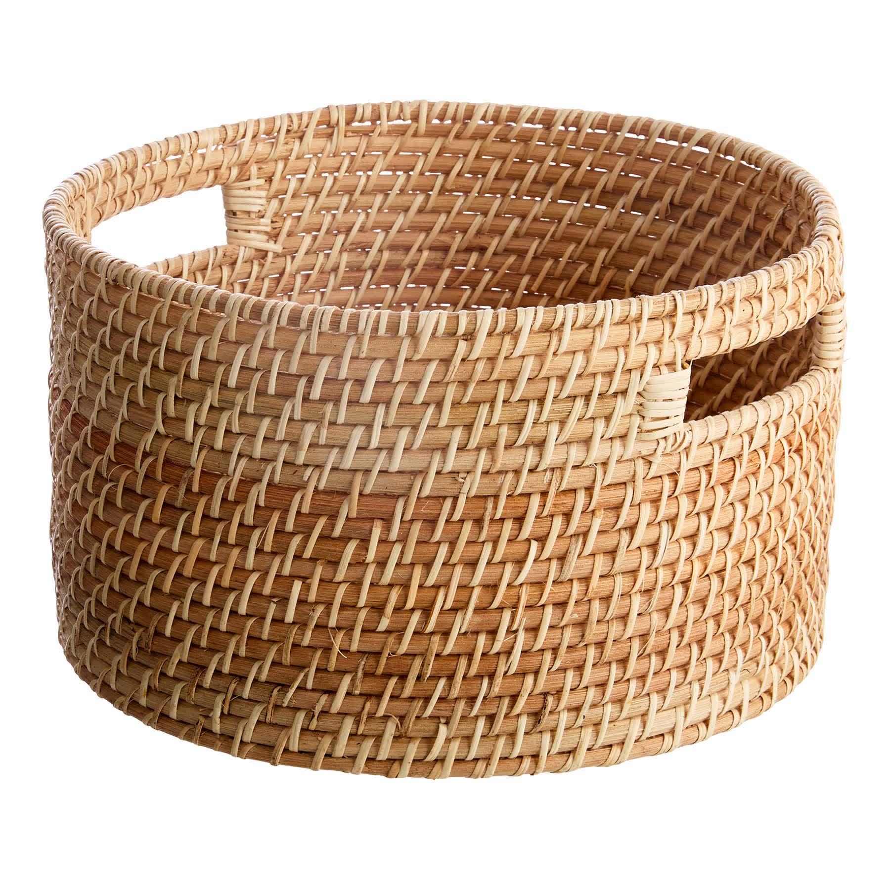 Real Simple Round Rattan Storage Basket, Small