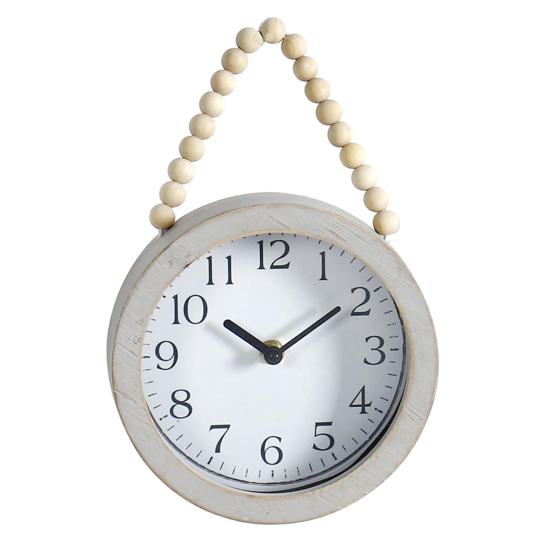 Honeybloom Grey Beaded Round Wall Clock, 7x11
