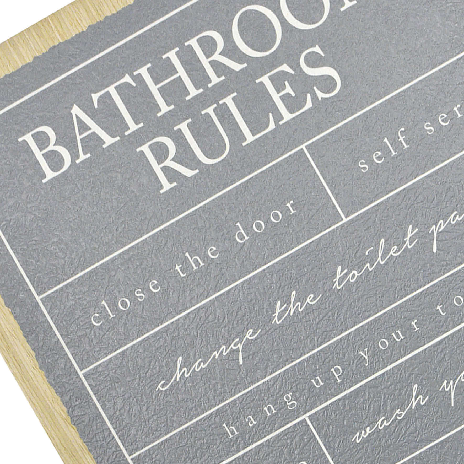 Bathroom Rules Wall Decor, 14x19