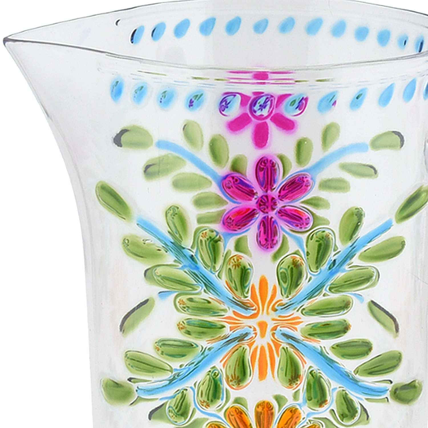 Acrylic Multicolor Embossed Clear Pitcher