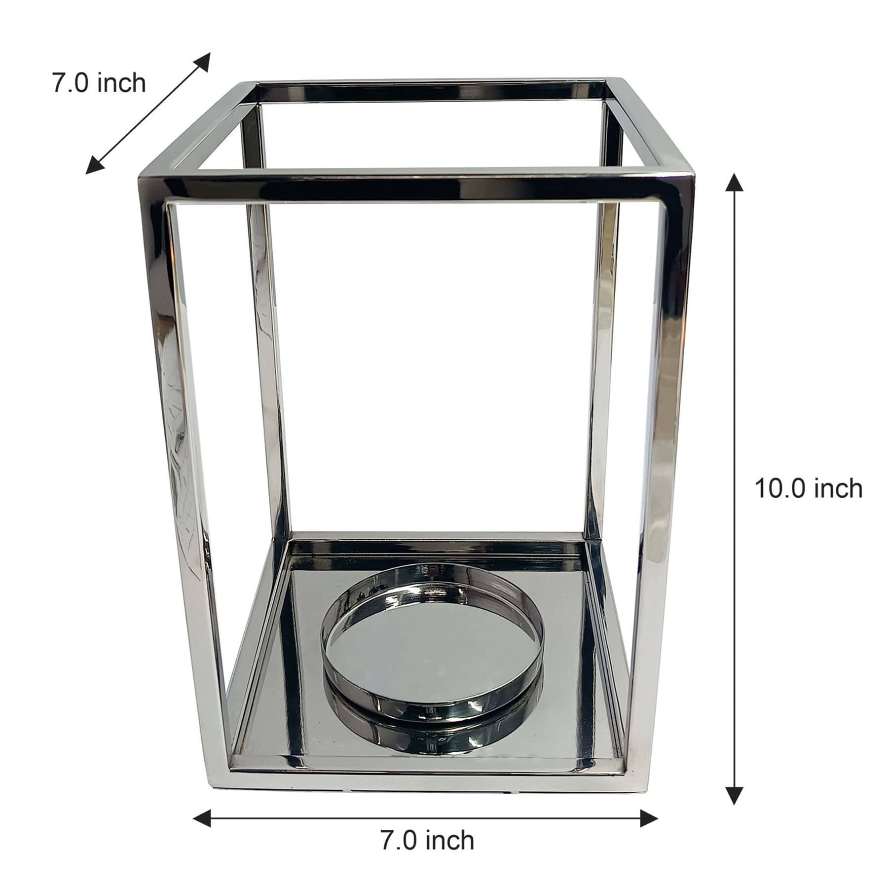 Chrome Hurricane Candleholder, 10"