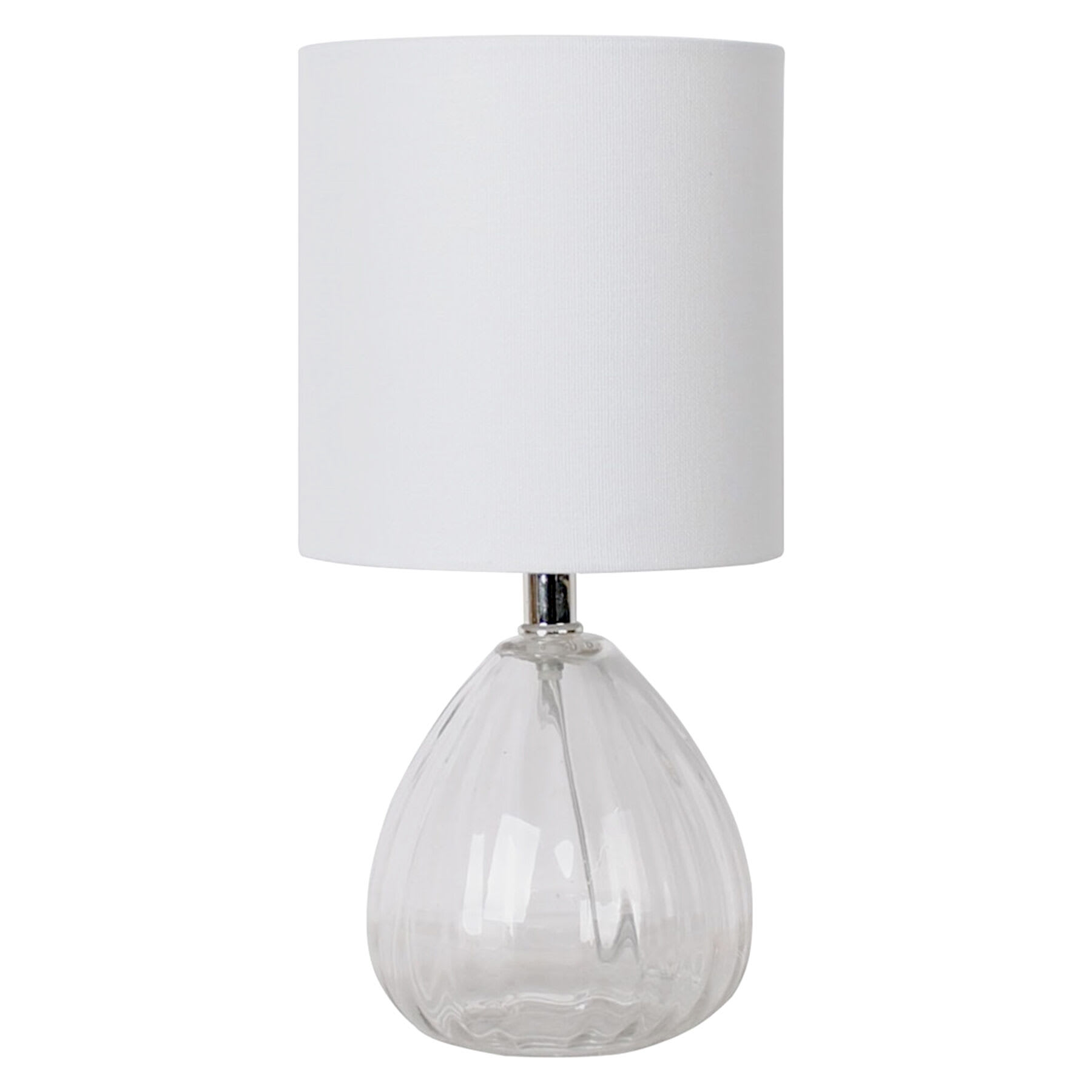 Clear Glass Mini Table Lamp with Shade, 12"