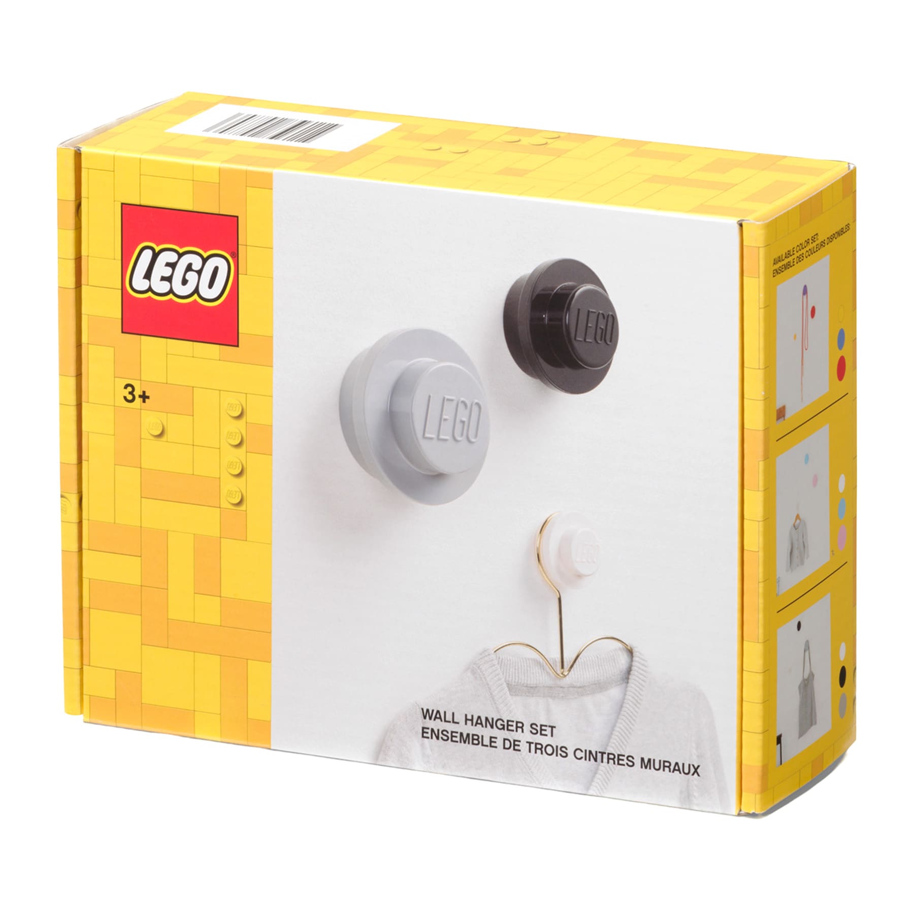 Lego Wall Hanger, White & Black & Grey