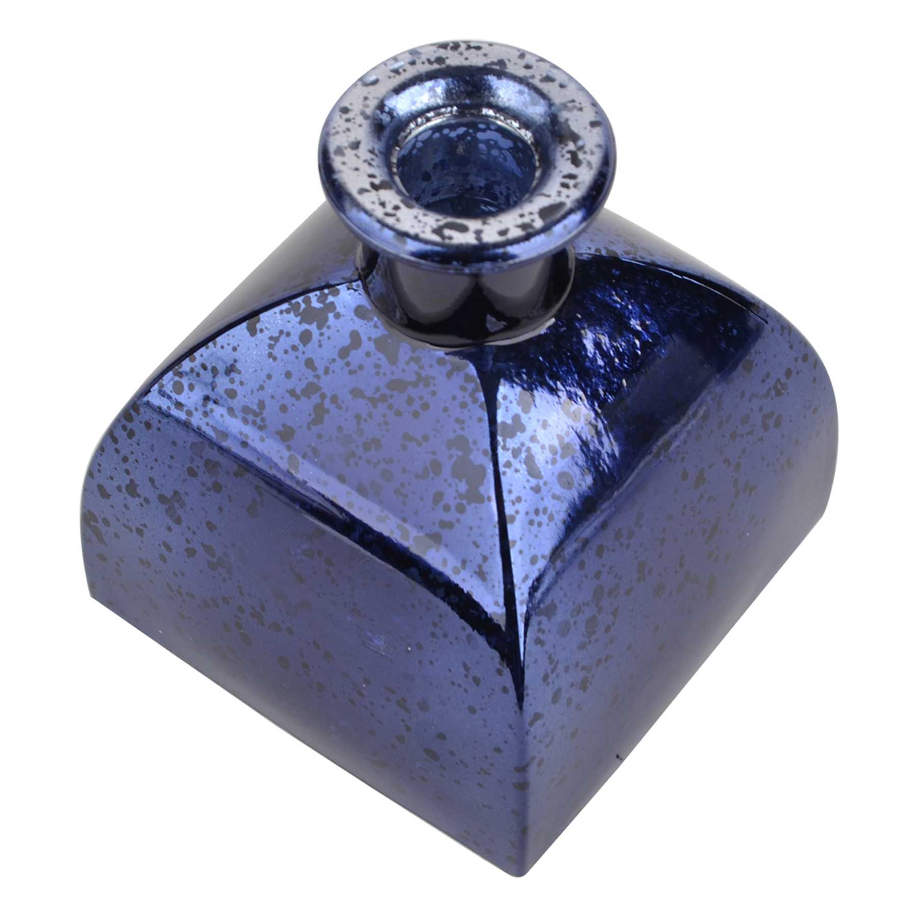 Blue Mercury Glass Bud Vase, 4"