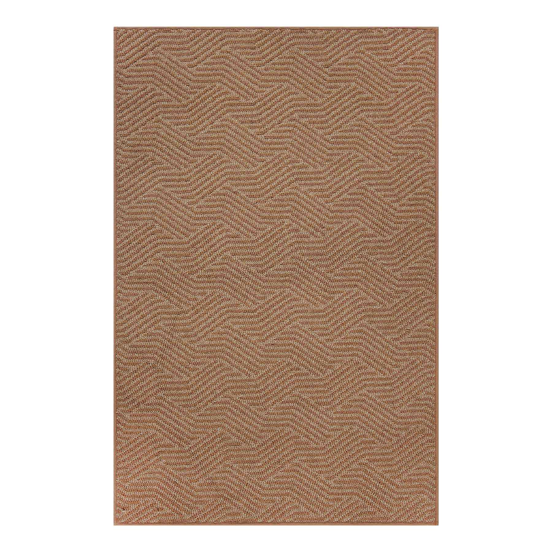 Brown Knitted Interlock Gel Back Washable Accent Rug, 30x46