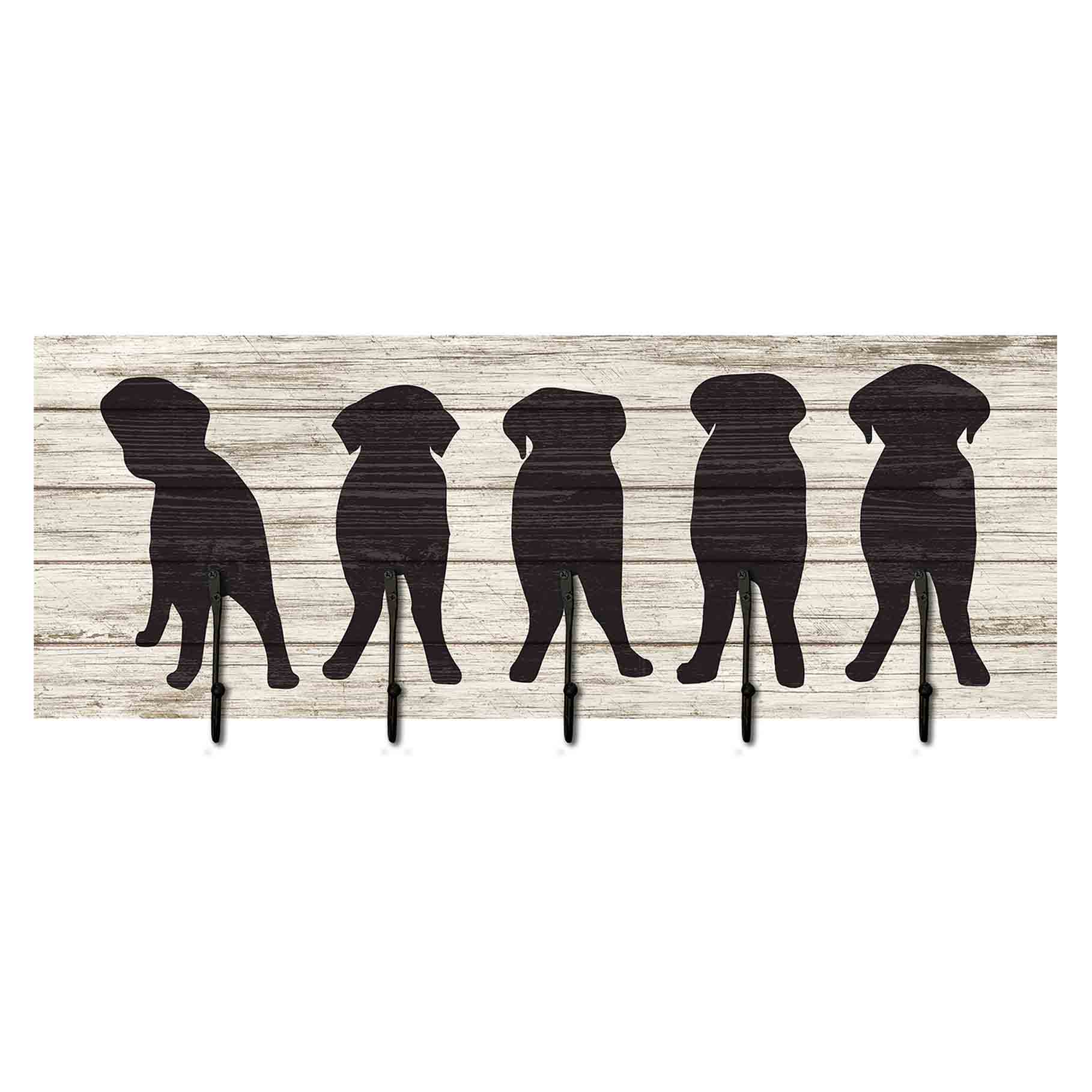5-Hook Dog Butt Wall Rack, 9x24