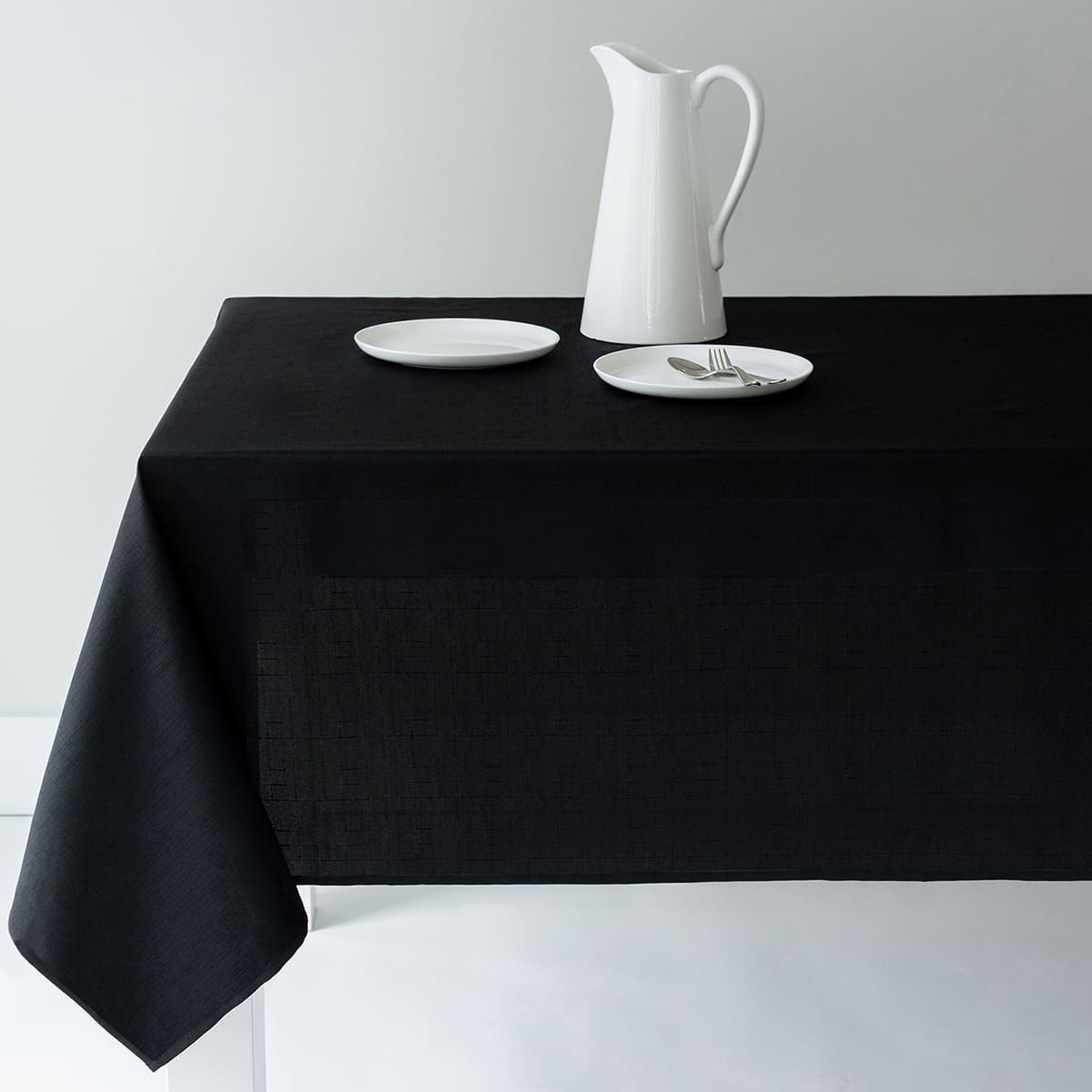 Basics Solid Black Tablecloth, 60x84