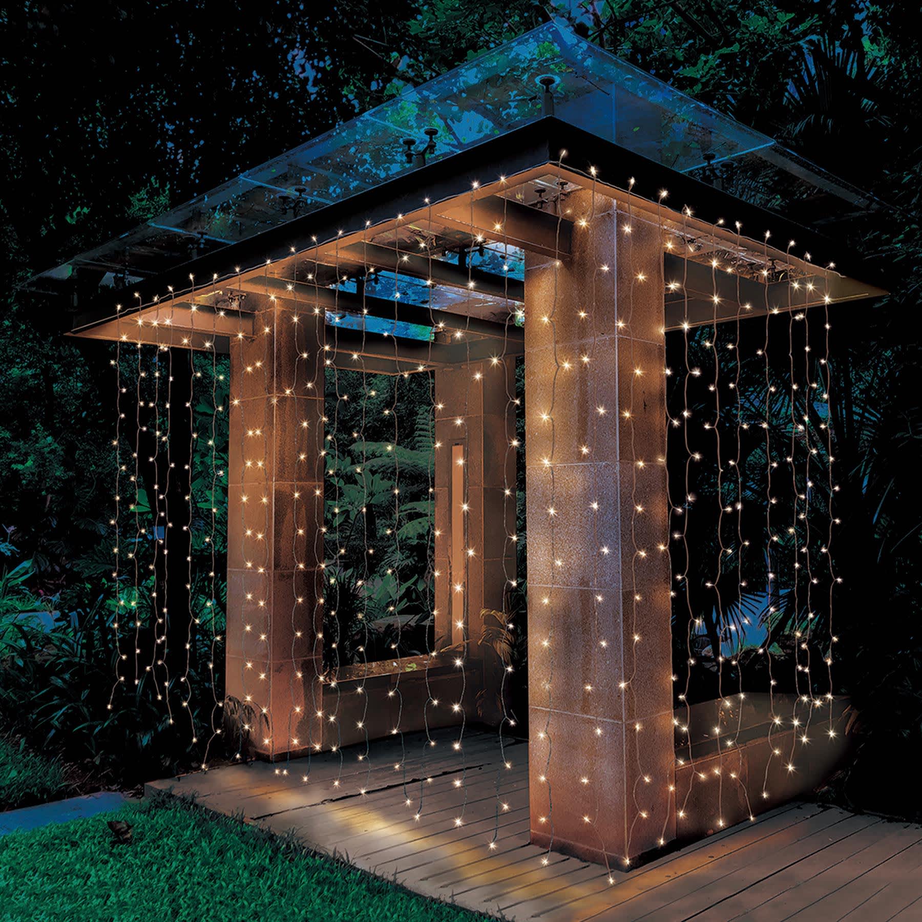 LED White Micro Curtain Lights, 8-Functions