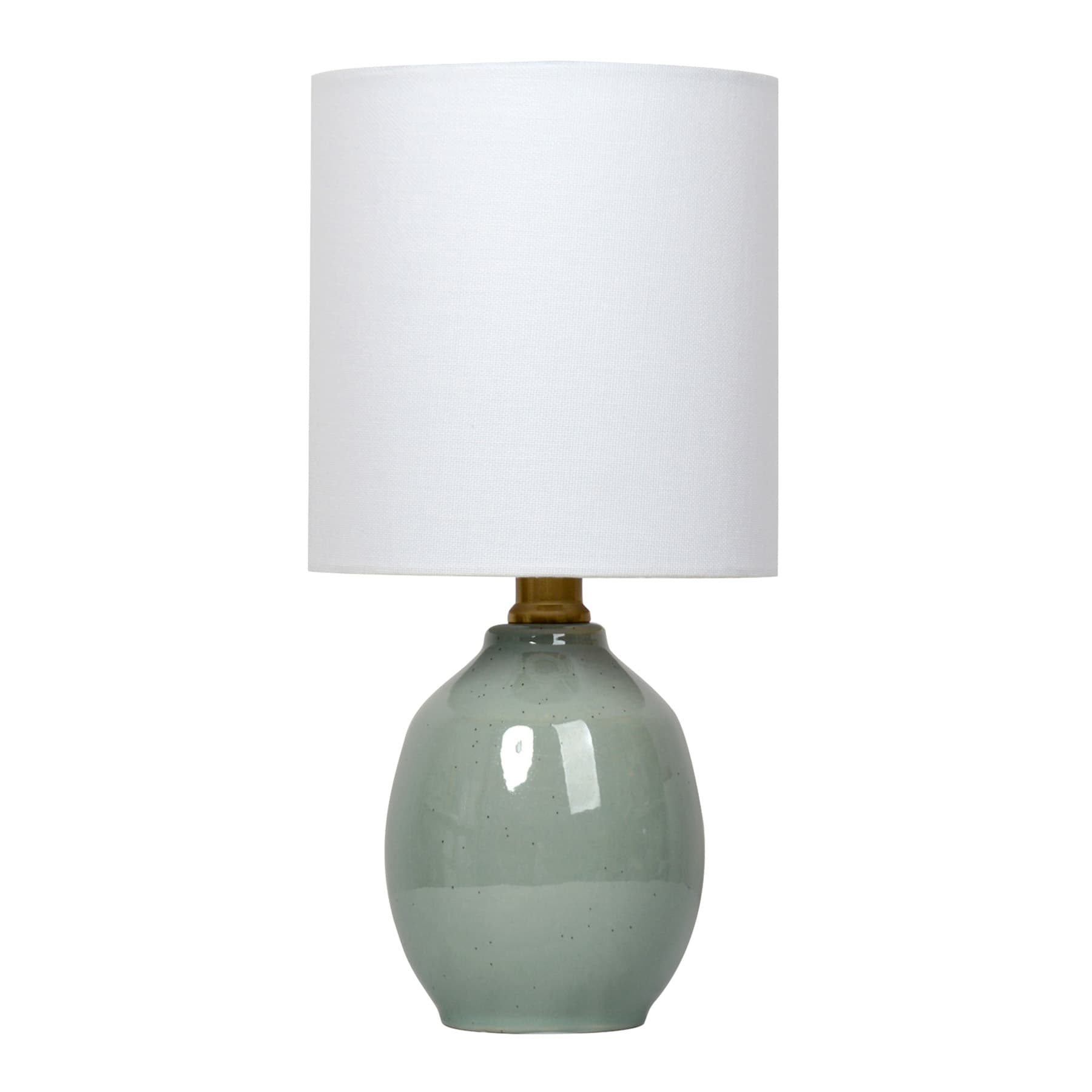 Green Ceramic Speckled Mini Table Lamp with Shade, 12"