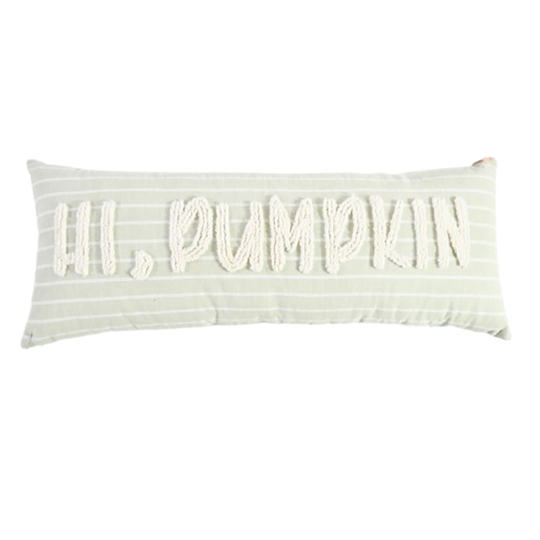 Homespun Harvest Hi Pumpkin Woven Oblong Throw Pillow, 14x36
