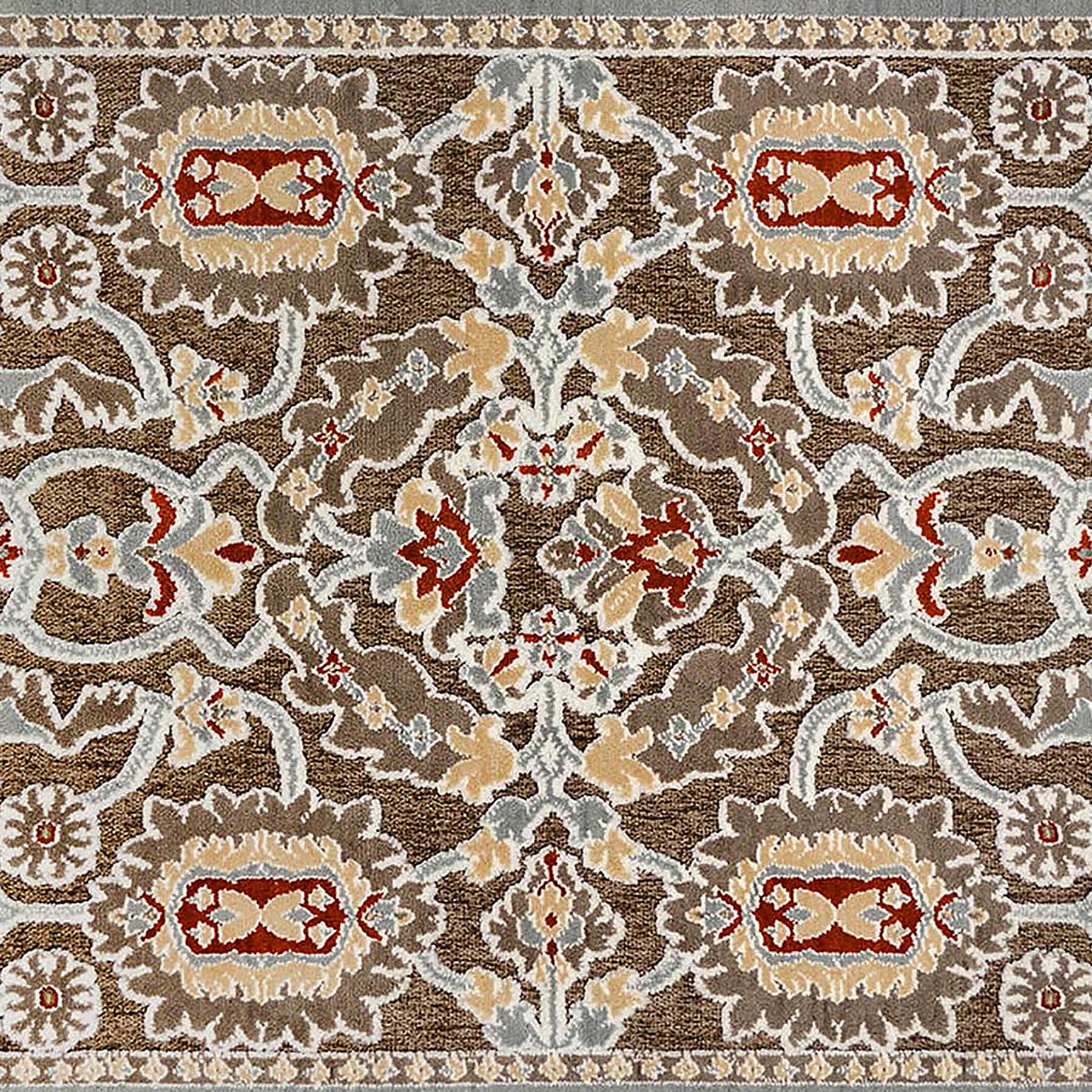 Arrington Taupe & Spice Medallion Washable Accent Rug, 20x32